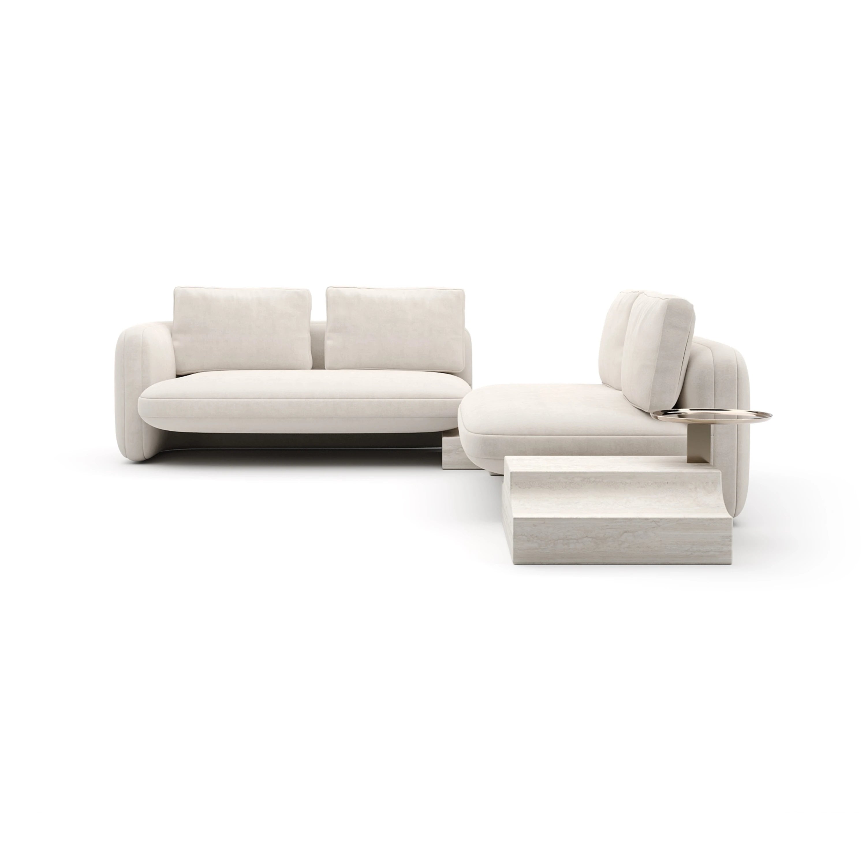 Overlap Wedge Sectional Ecru – Caracole