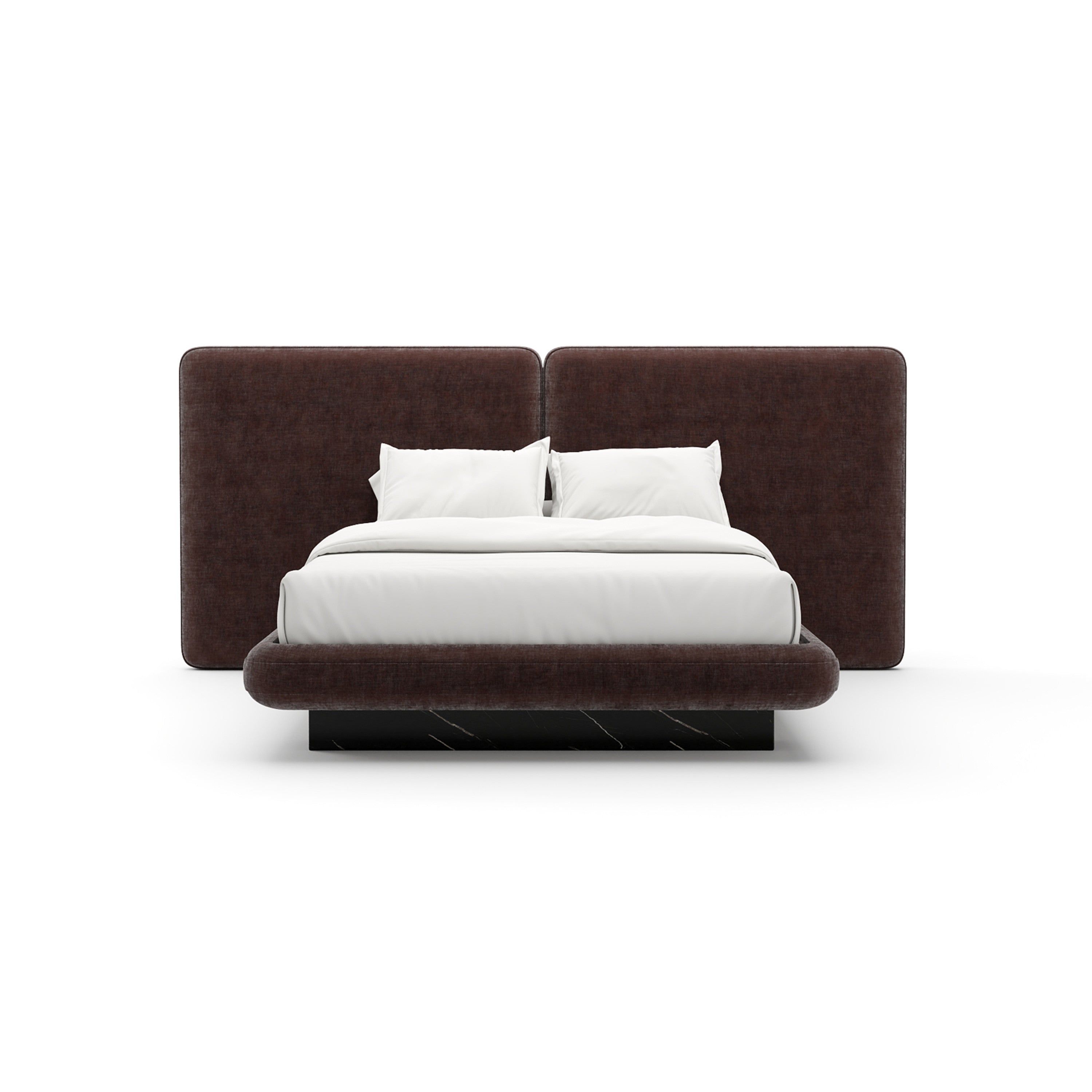 Overlap 2-Panel Queen Bed, Dark Taupe | Caracole