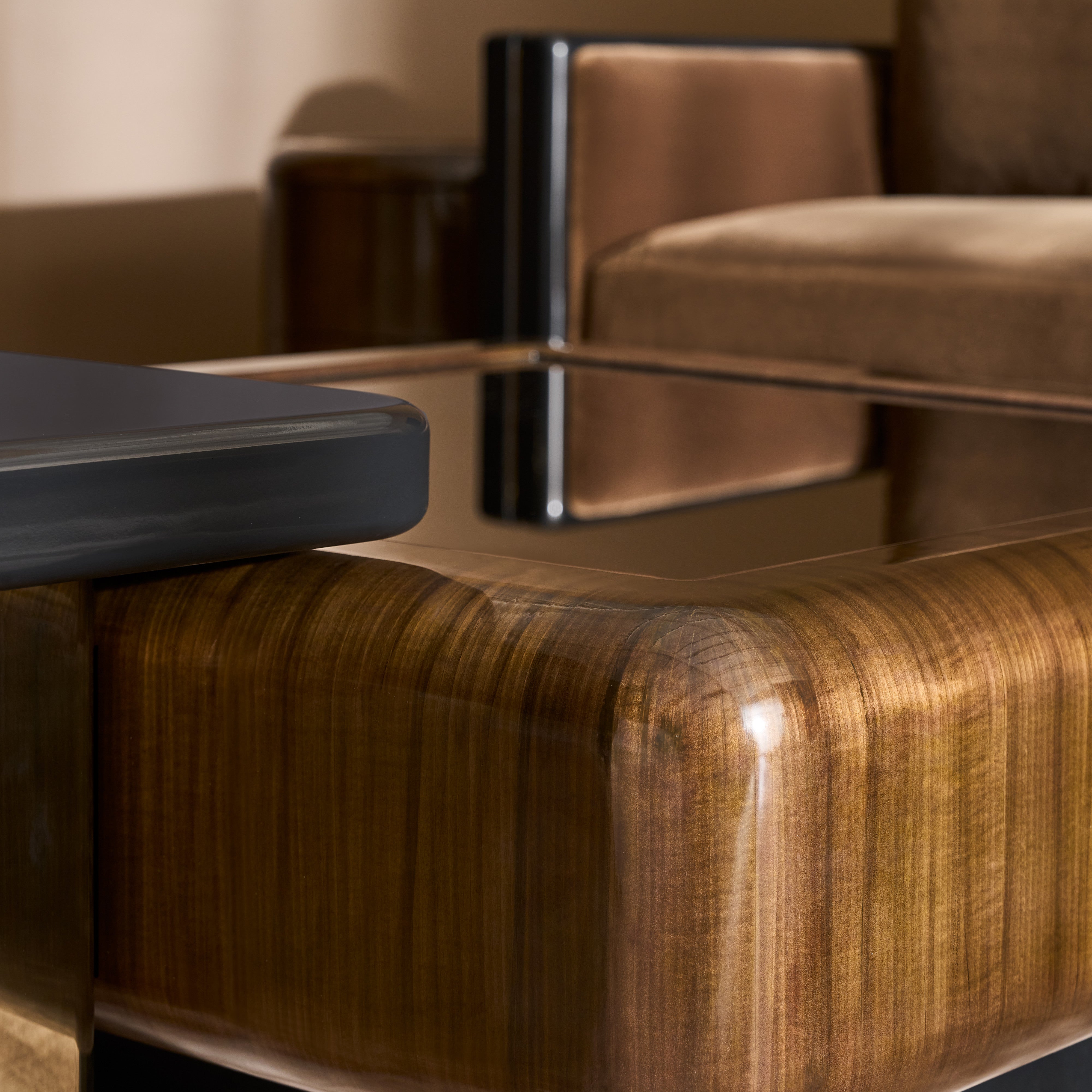 detail of Gelee Accent Table - Chocolate