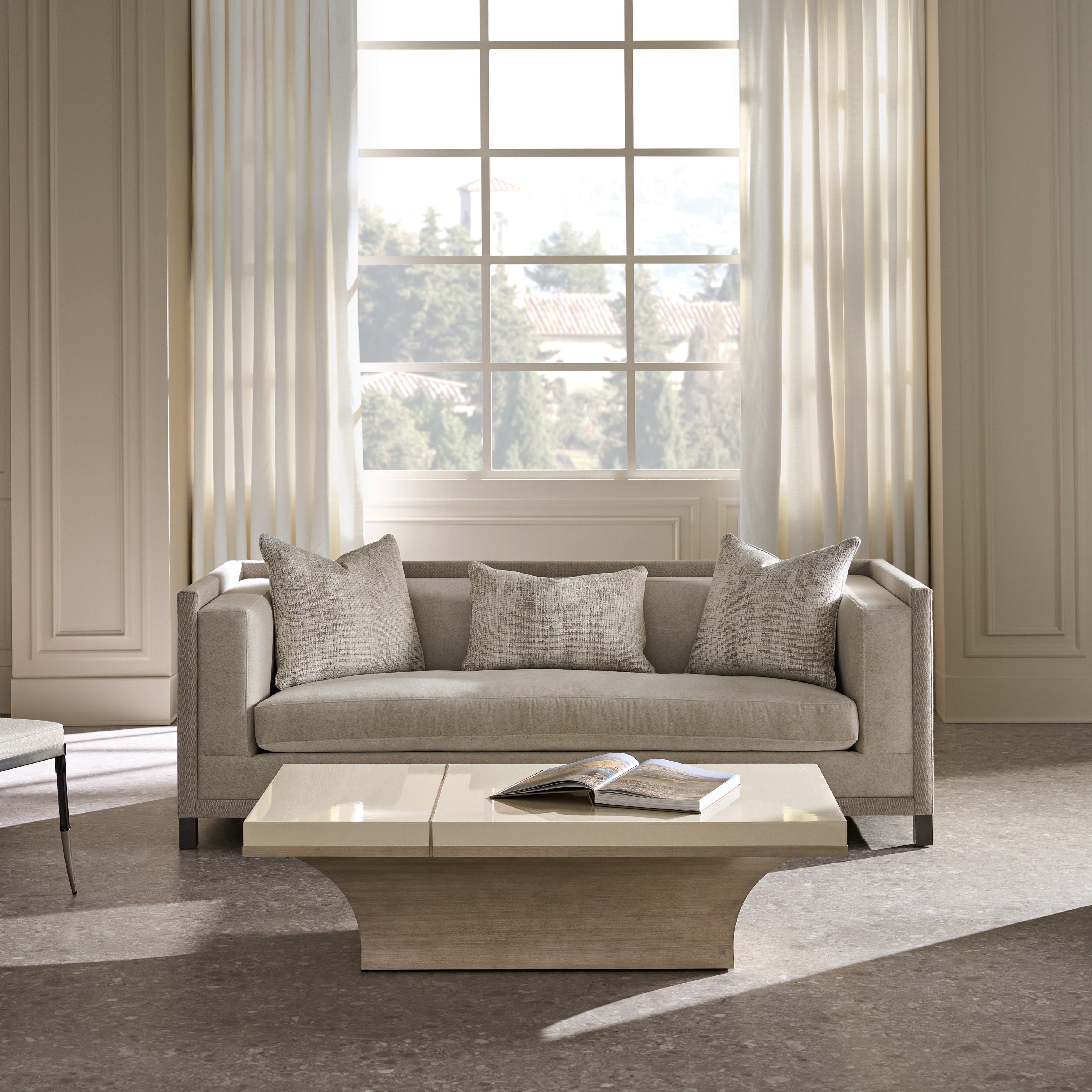 room with Tuxedo Sofa
