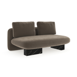 Overlap Armless Loveseat Dk Taupe