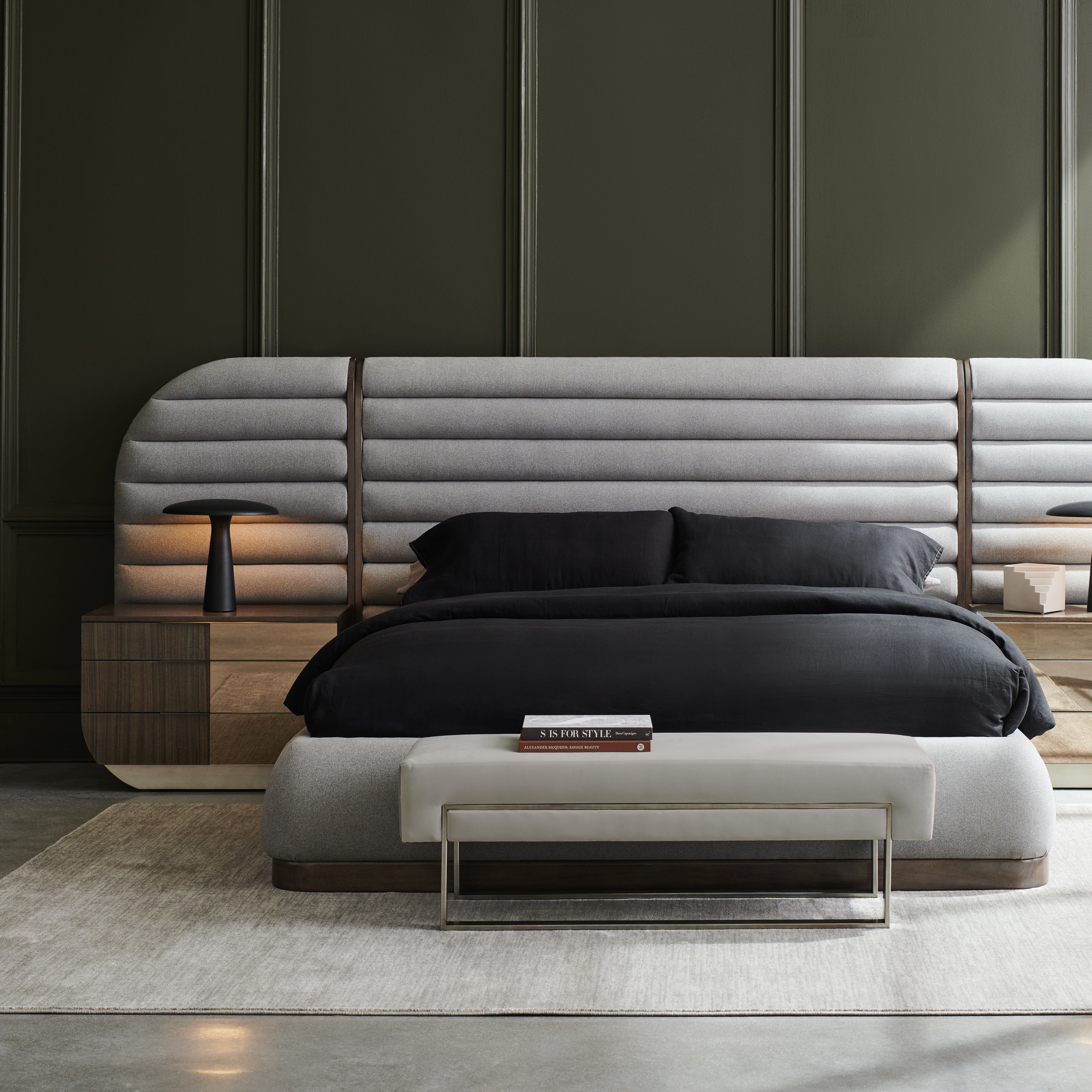 room with La Moda Uph Bed Side Panels