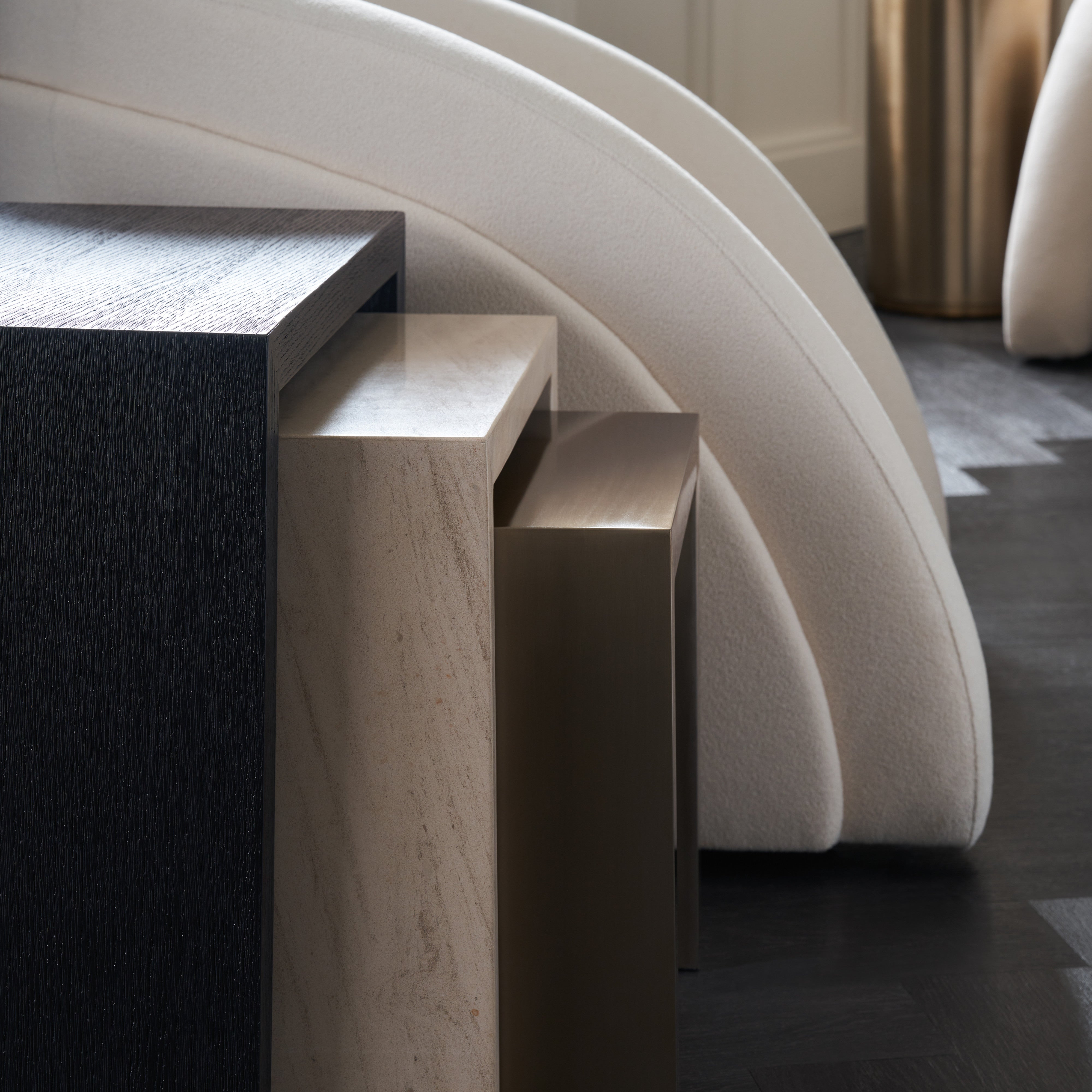 detail of Contrast Nesting Tables