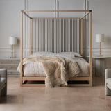 room with Pinstripe Light Bed - Queen