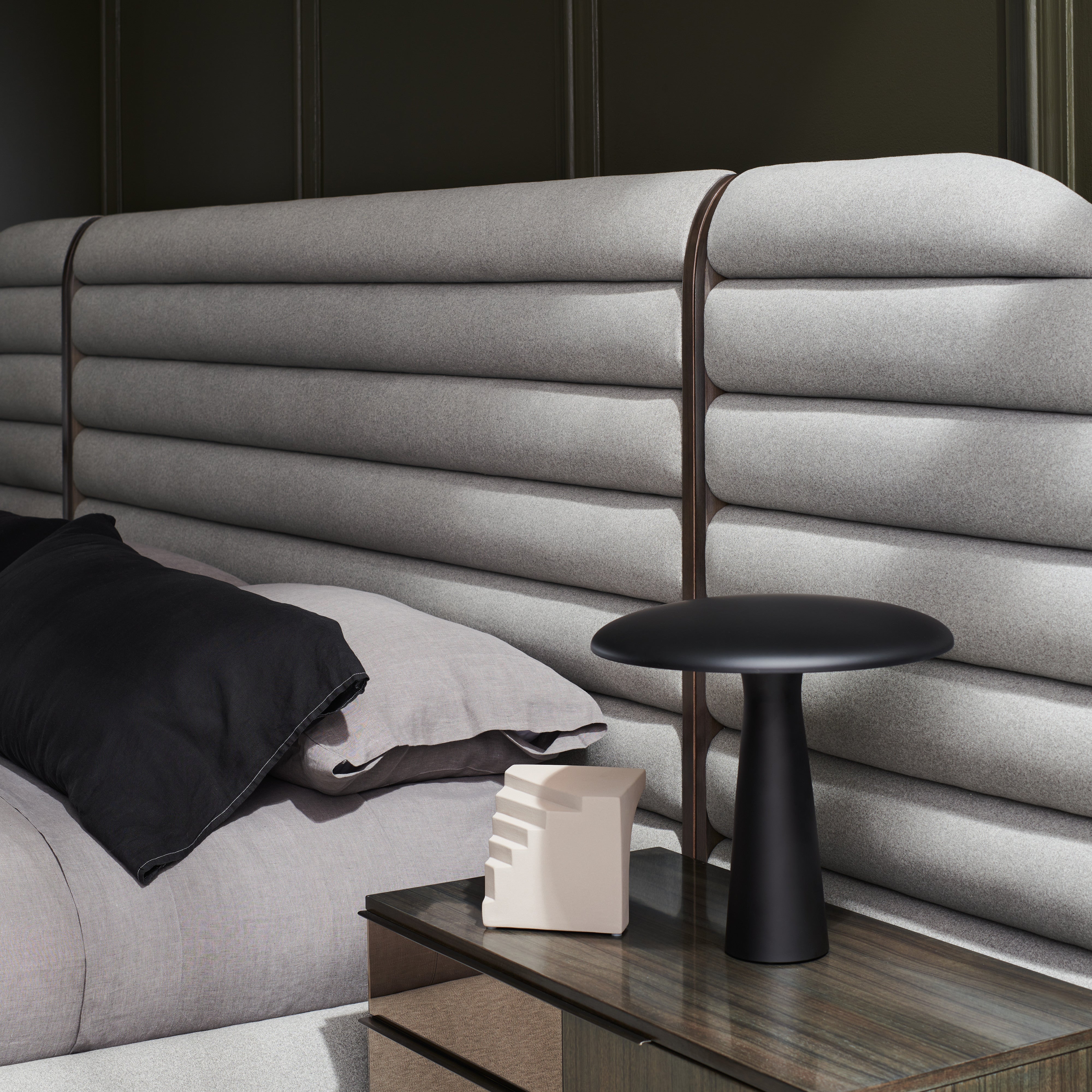 detail of La Moda Uph Bed Side Panels
