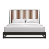 Pinstripe Slatted Bed Dark - Kg