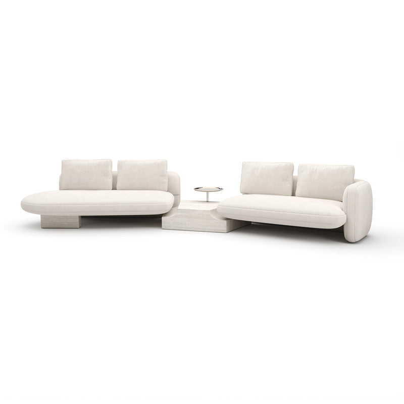 Overlap Left Bumper Sectional Ecru