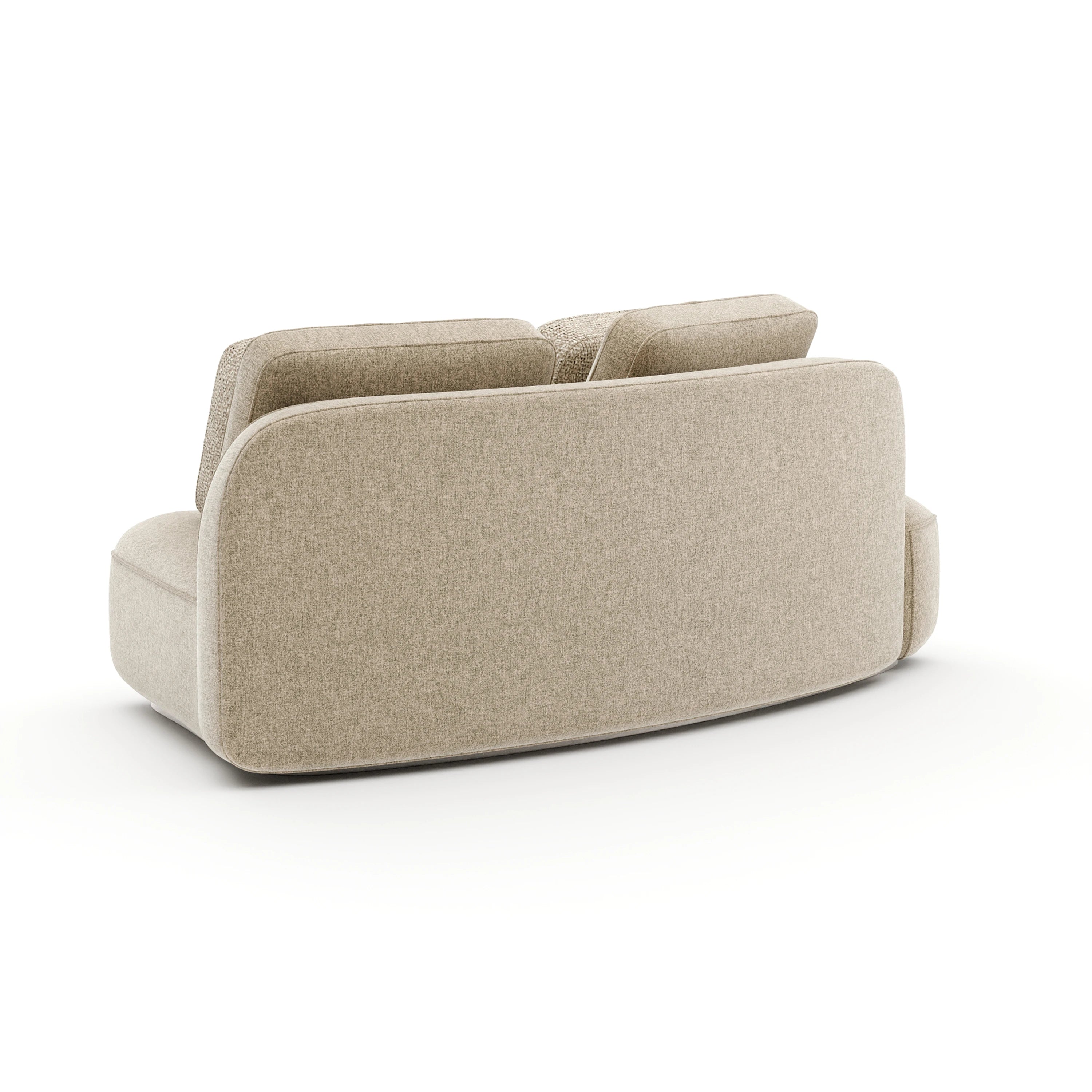Sasso Laf Curved Armless Loveseat - Oatm - 3rd angle