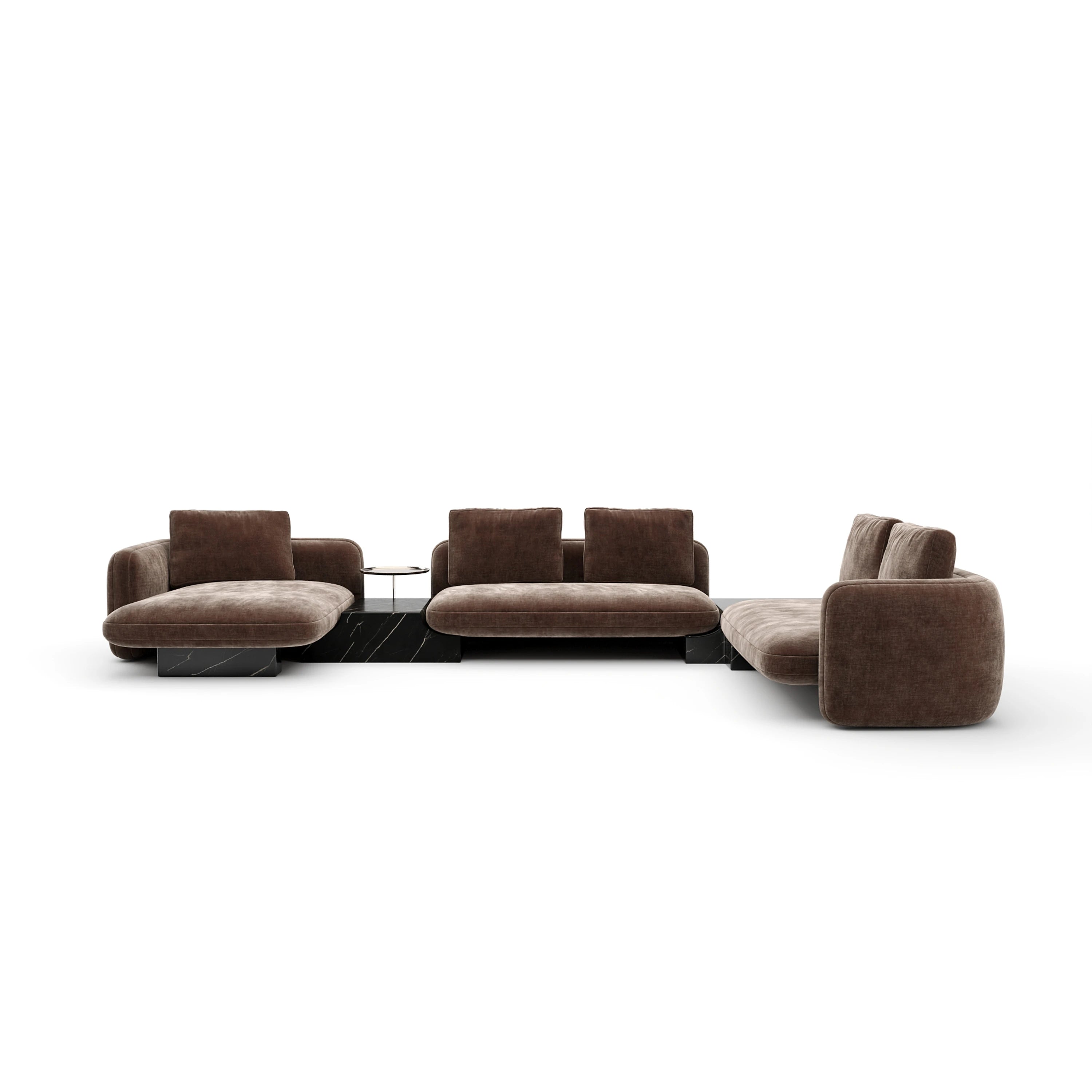 Overlap 5Pc Right Sectional Dark Taupe - primary image [data-sku='UPH-425V-SEC31-A']