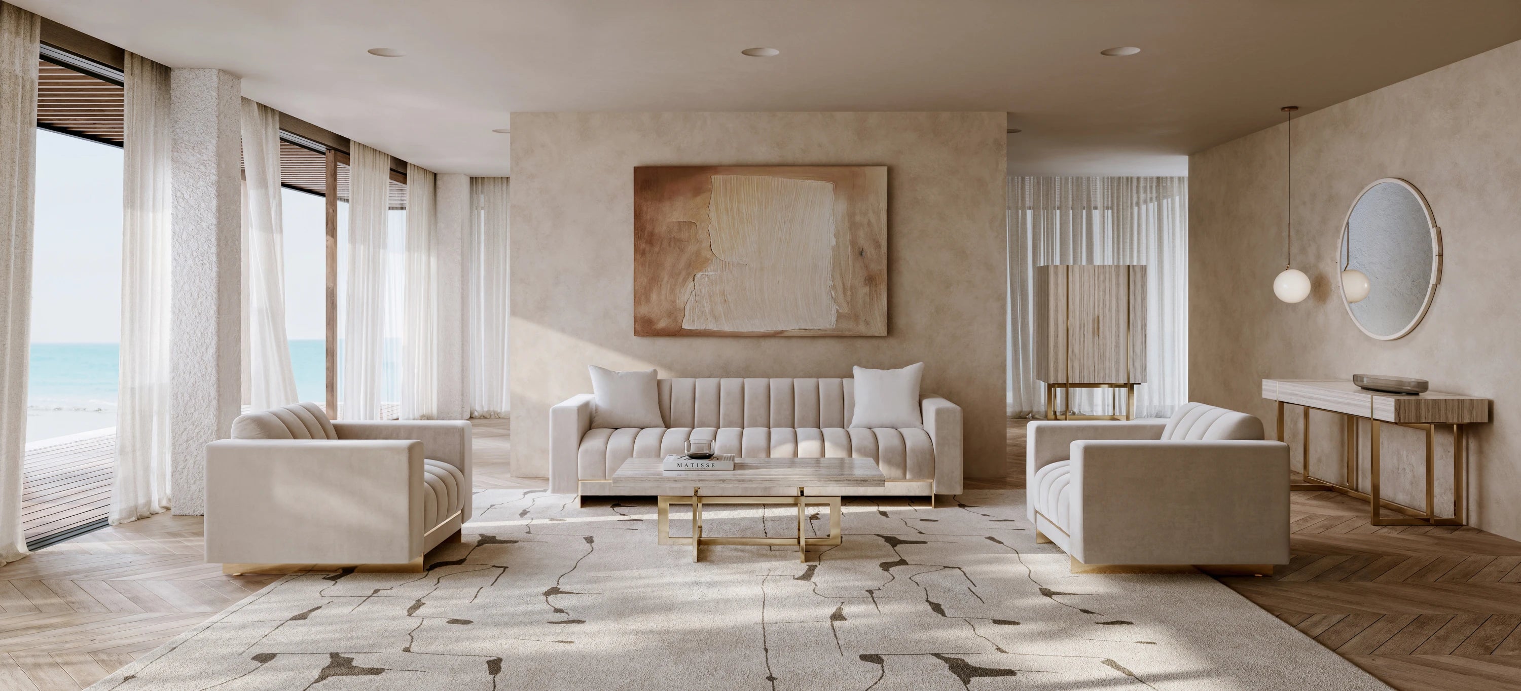 Wish You Were Here Bar Cabinet Light in room - angle 1