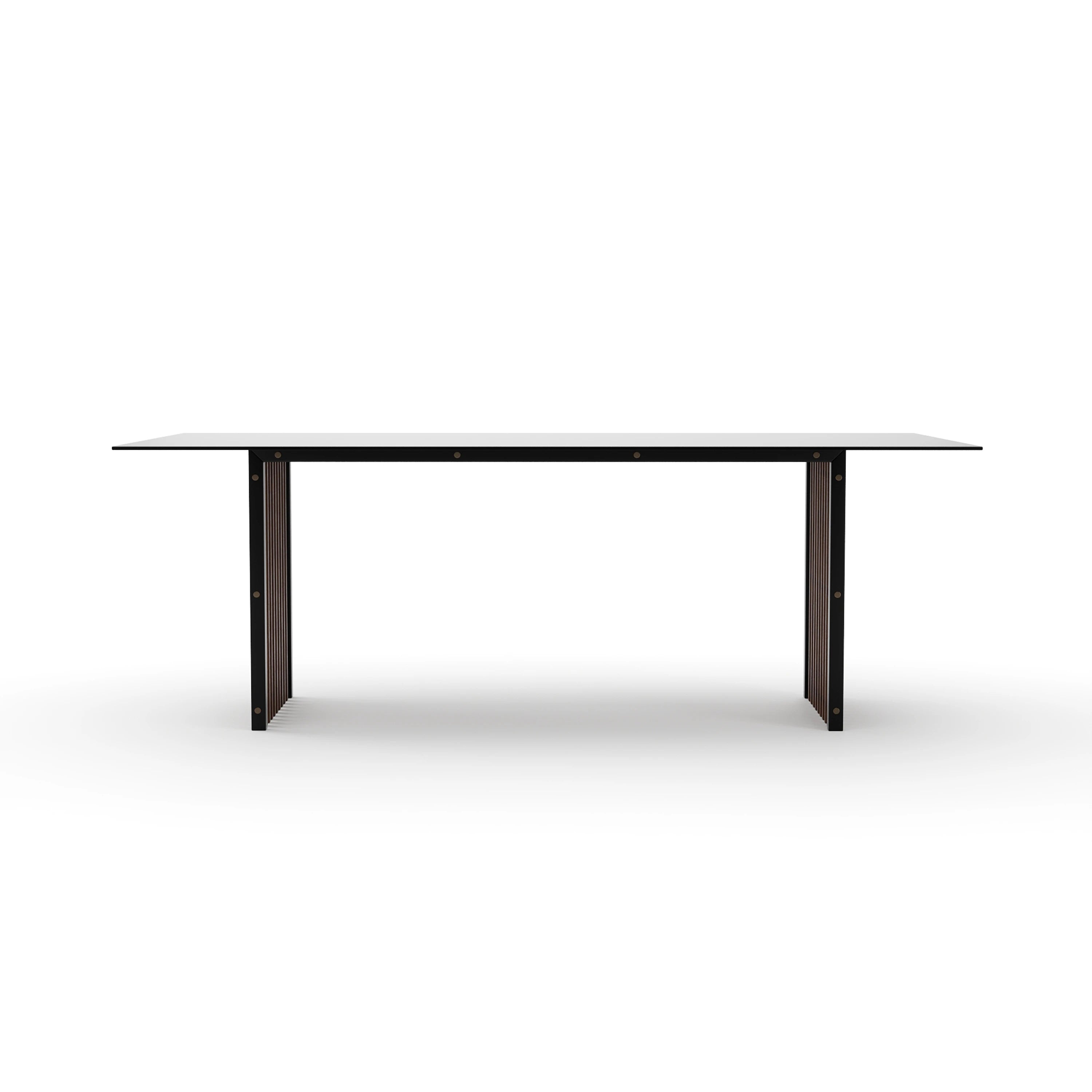 Pinstripe Dark Slatted Dining Table - primary image