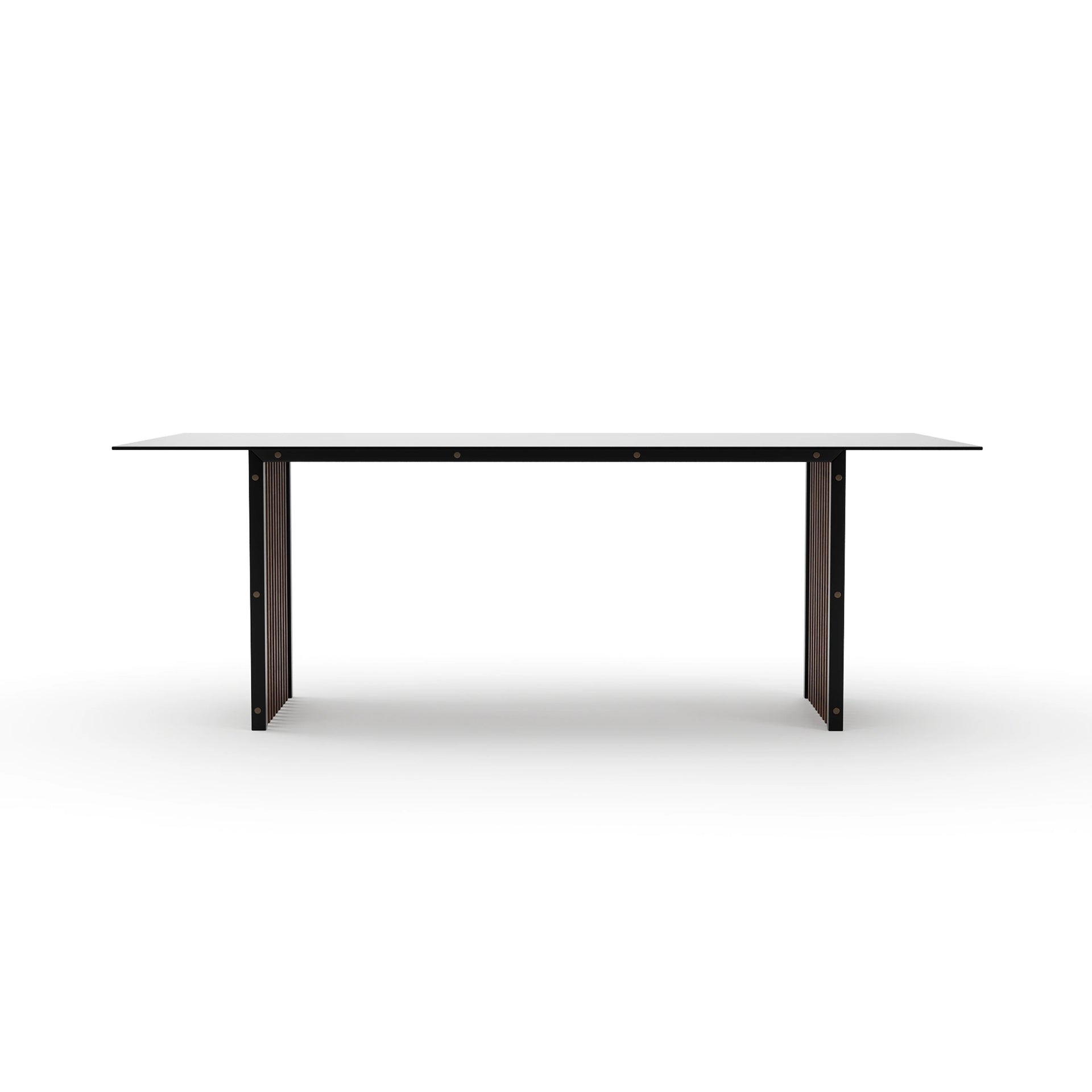 Pinstripe Dark Slatted Dining Table – Caracole