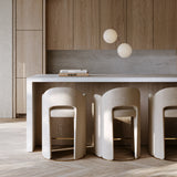 Overlap Counter Stool Ivory in room - angle 1