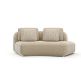 Sasso Raf Curved Armless Loveseat - Oatm - primary image