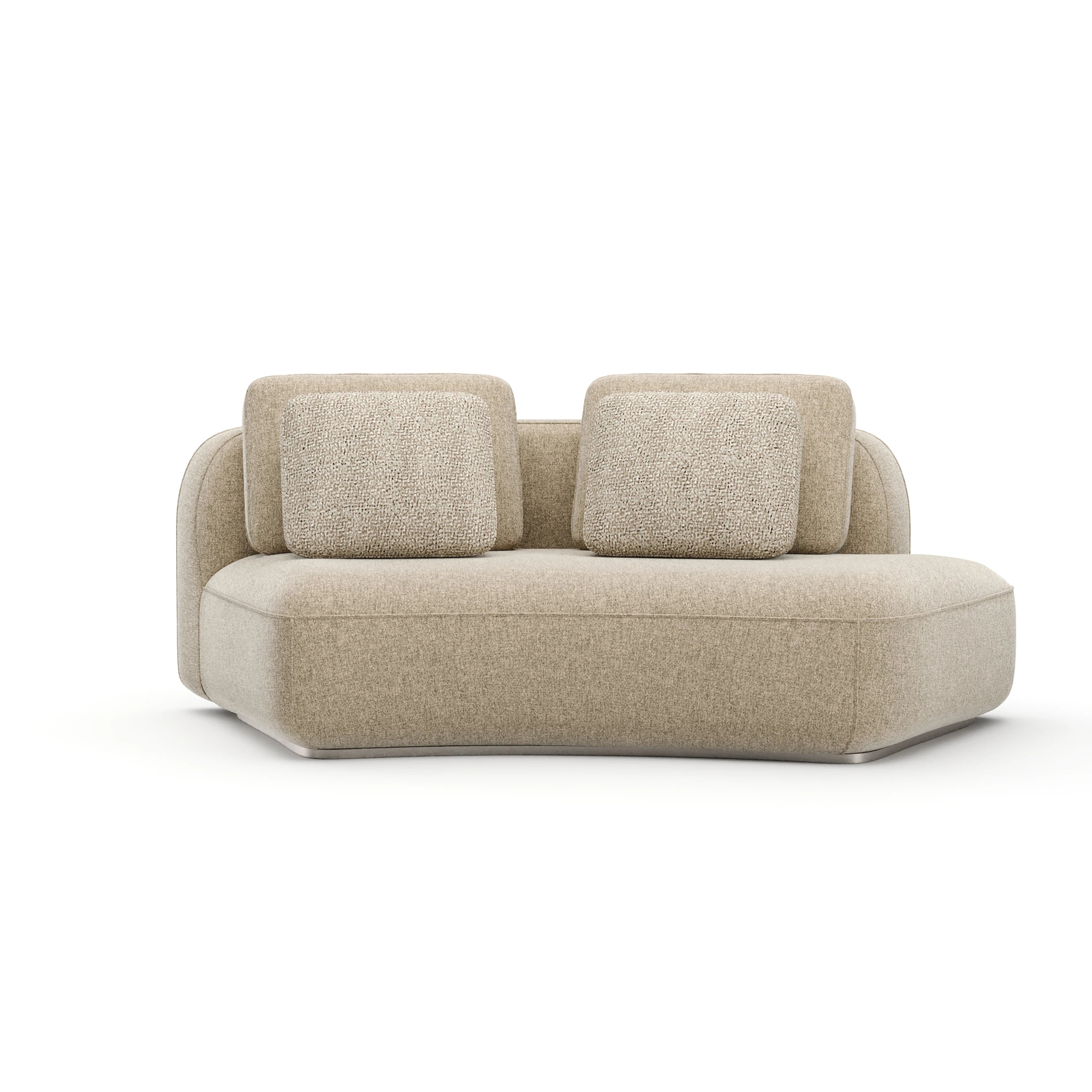 Sasso Raf Curved Armless Loveseat - Oatm - primary image