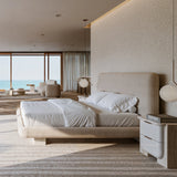 Overlap Uph Kg Bed Ivory in room - angle 1