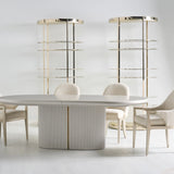 Love Dining Table - Matte Pearl Base in room - angle 1