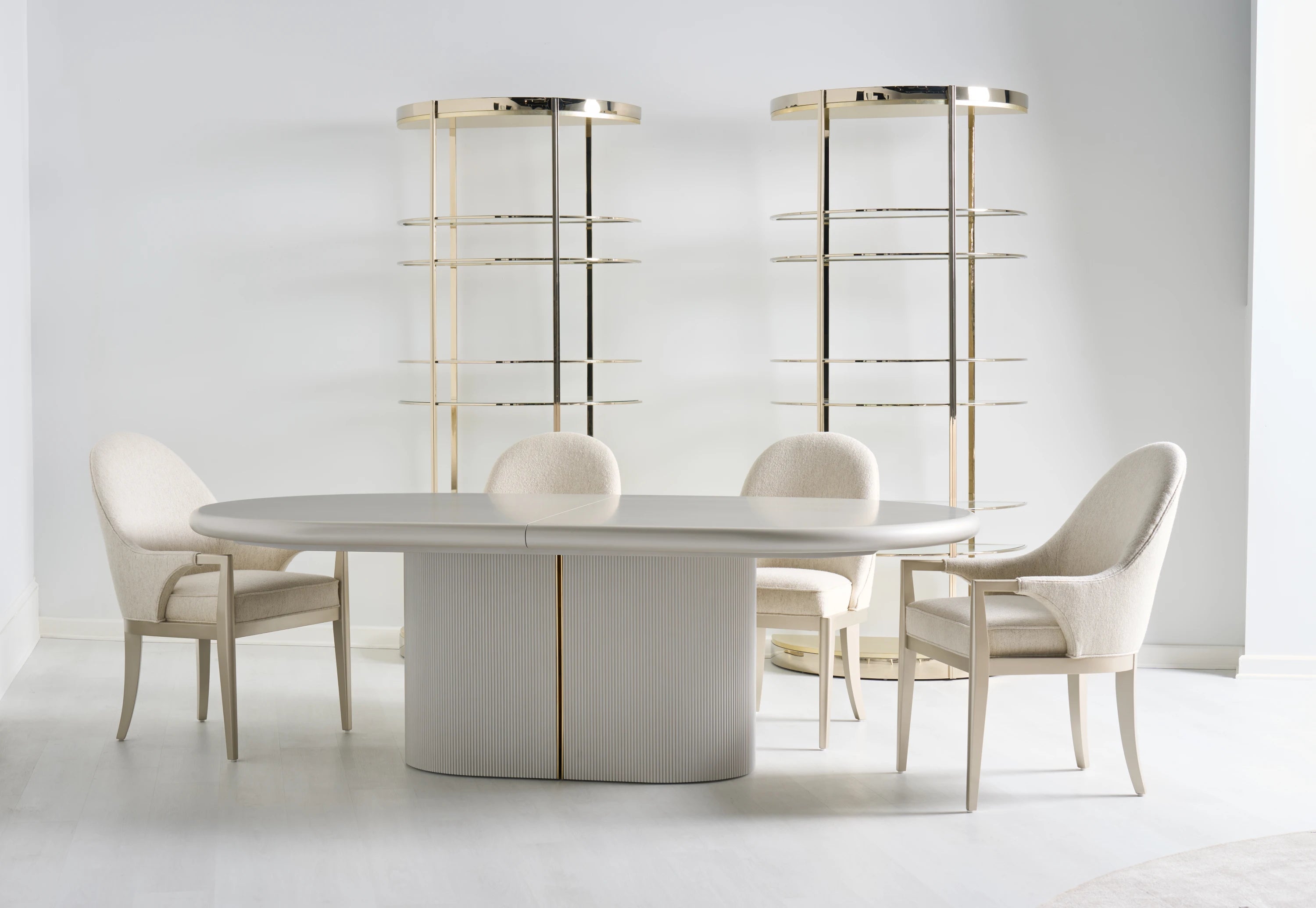 Love Dining Table - Matte Pearl in room - angle 1