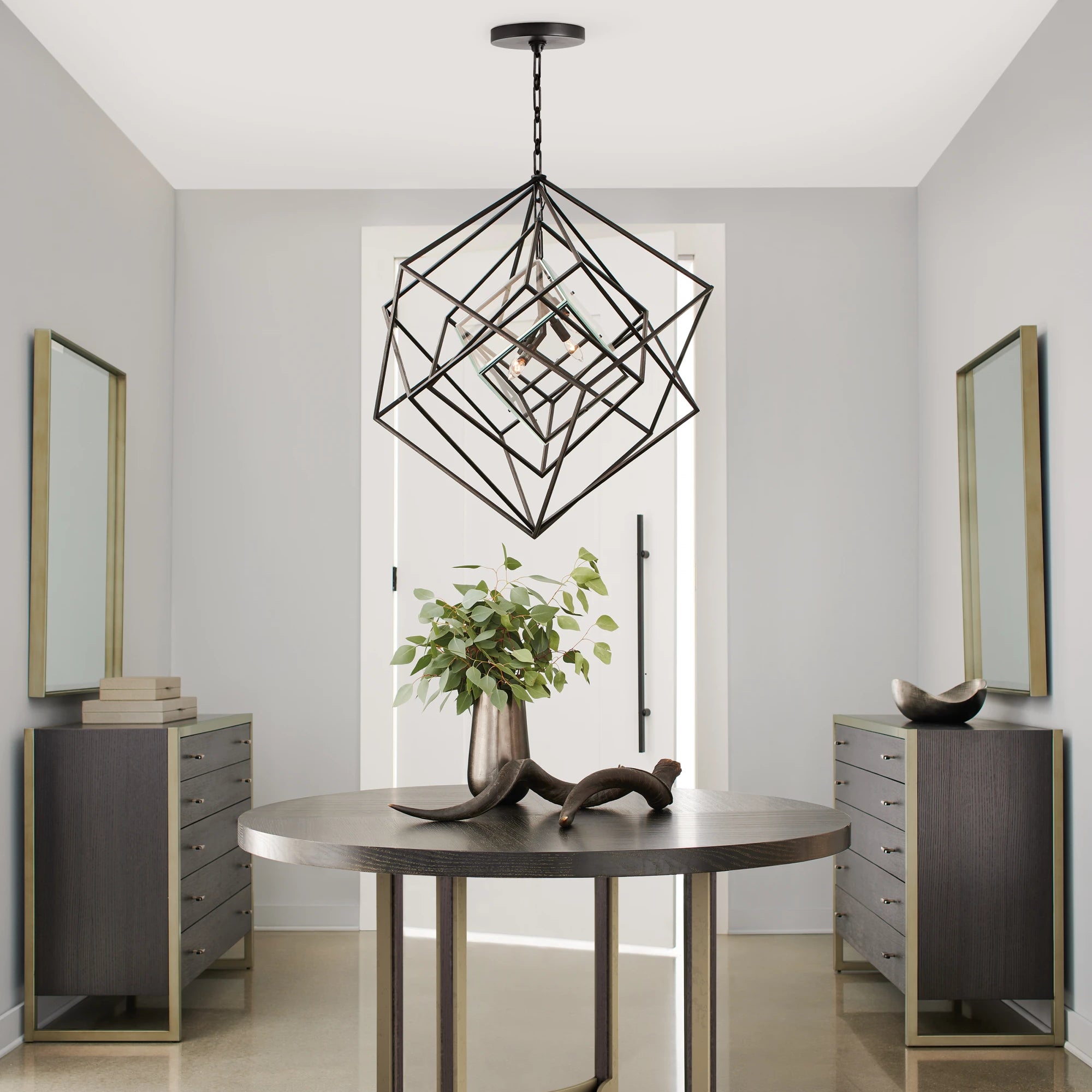 Remix Cerused Table Top 56" in room - angle 1