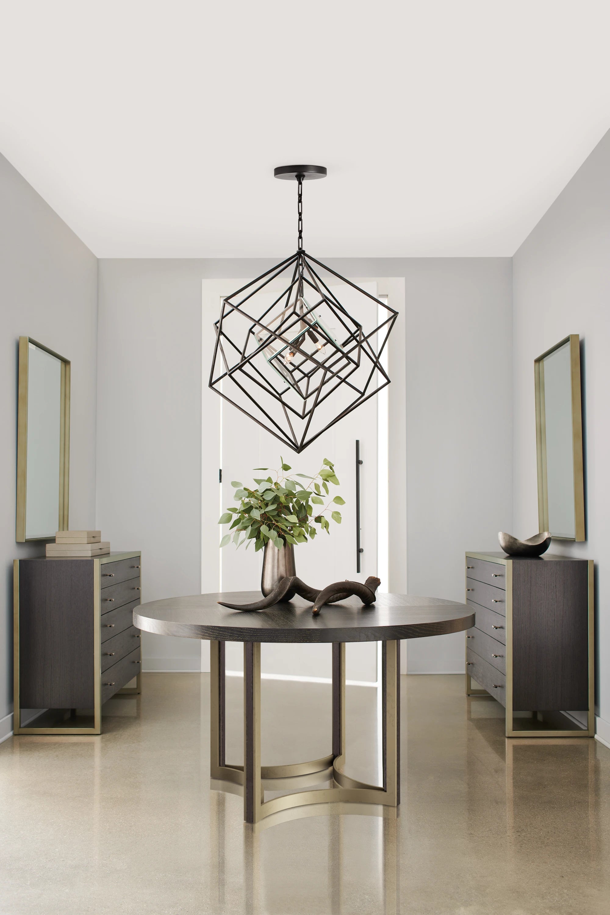 Remix Cerused Table Top 56" in room - angle 1