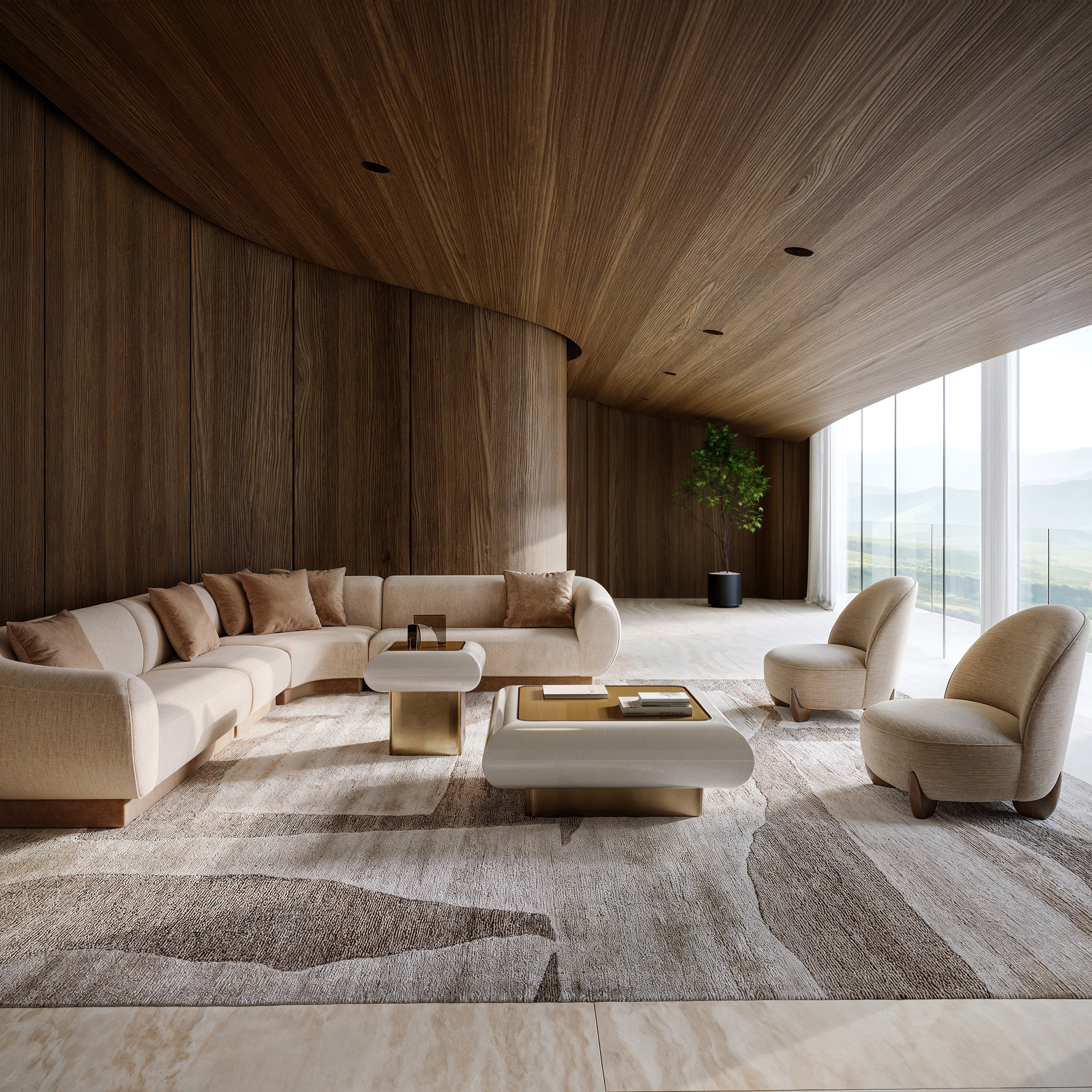 Seta Square Cocktail Table Craze in room - angle 1