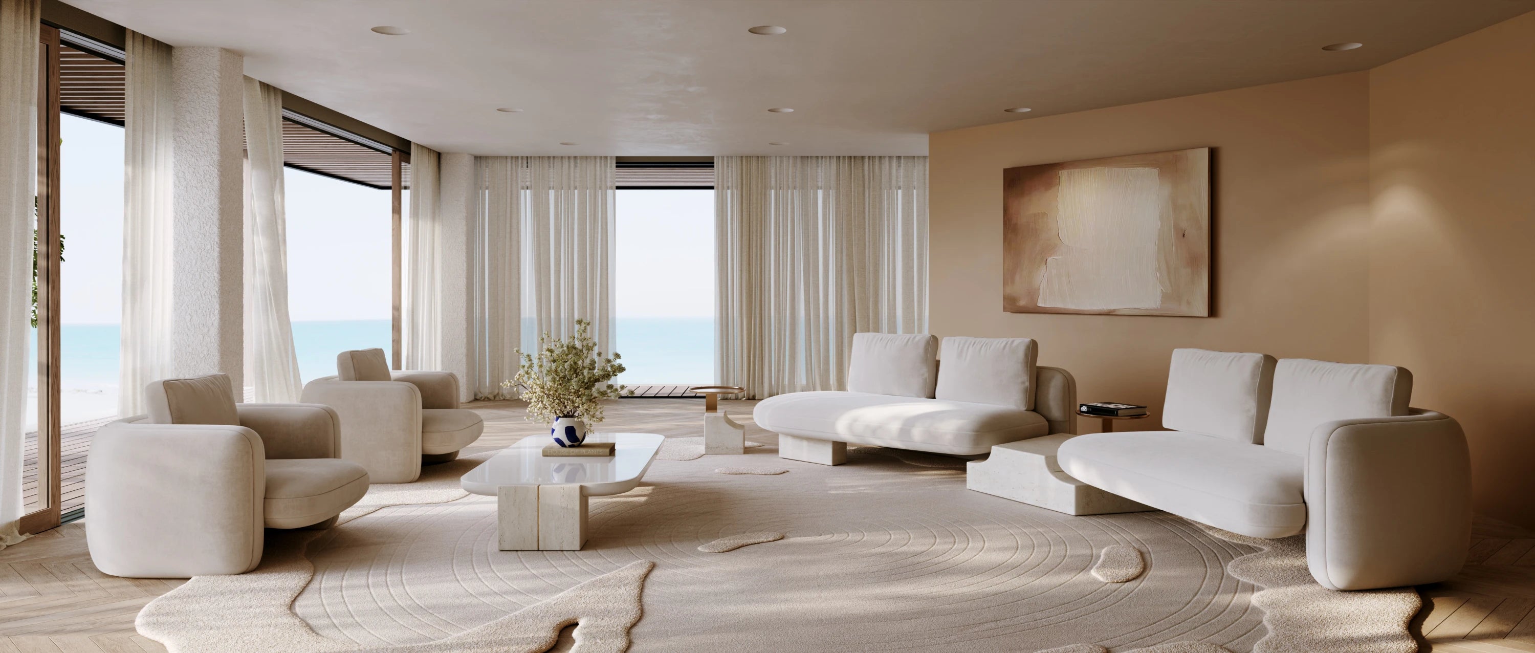 Overlap Rec Cocktail Table Light in room - angle 1