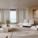 Overlap Raf Loveseat Ecru in room - angle 4.0