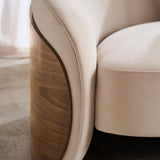 detail of Fleur Wood Back Sofa