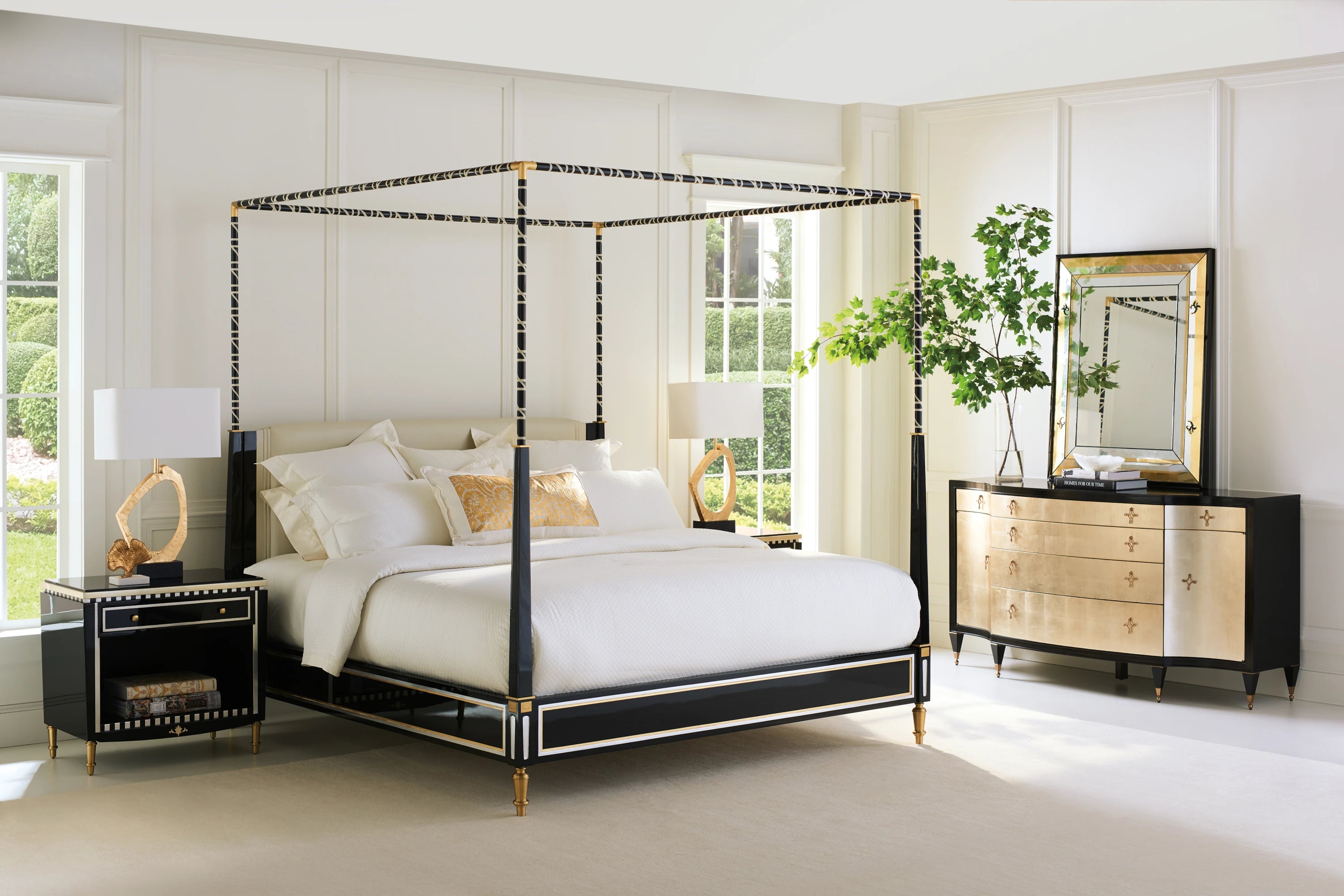 The Couturier Bed Qn/Kg Sr in room - angle 1