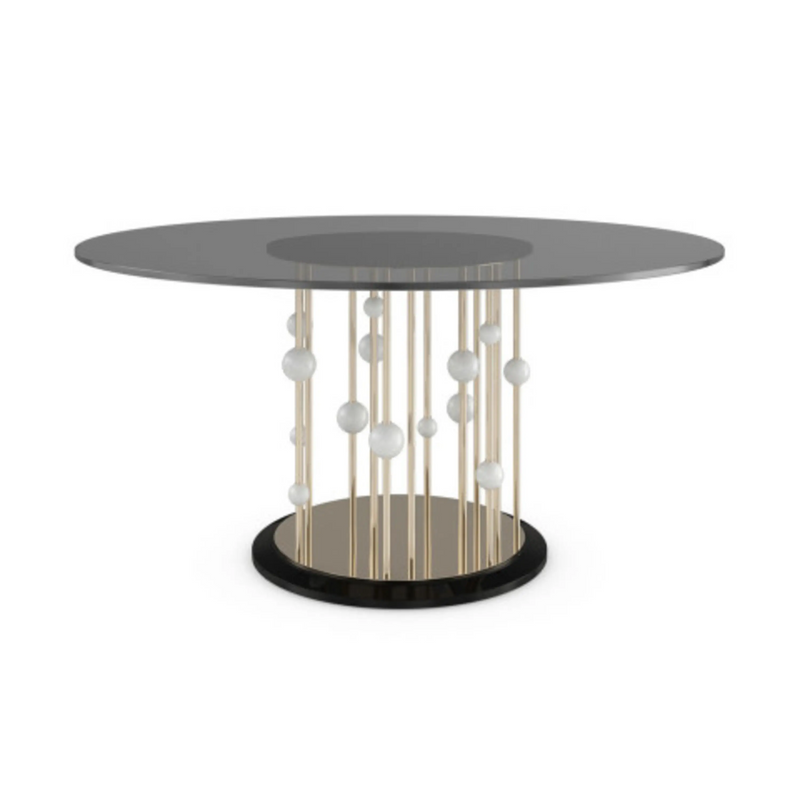 60" Round Smoked Grey Glass Top