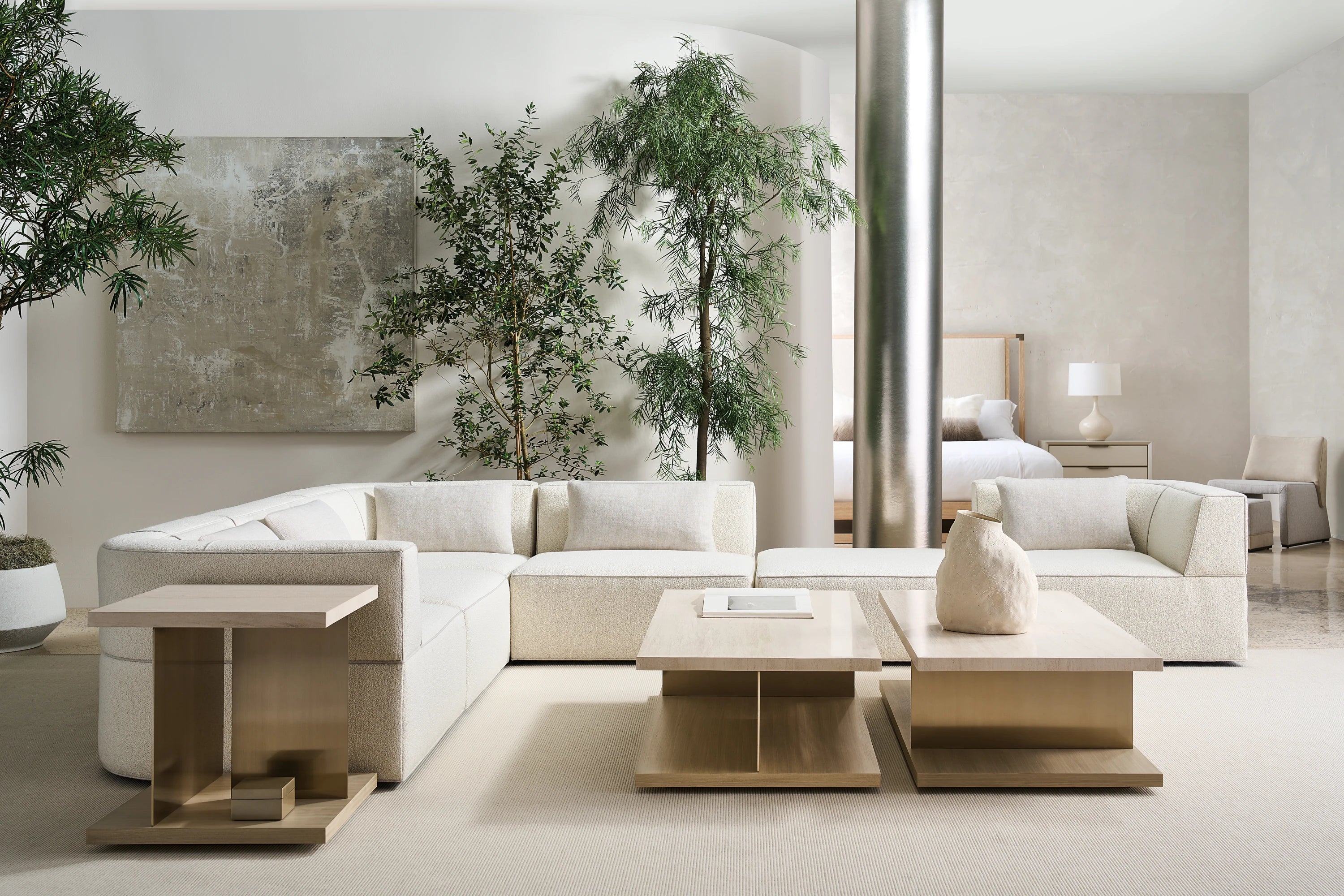 Marbella Ottoman in room - angle 1