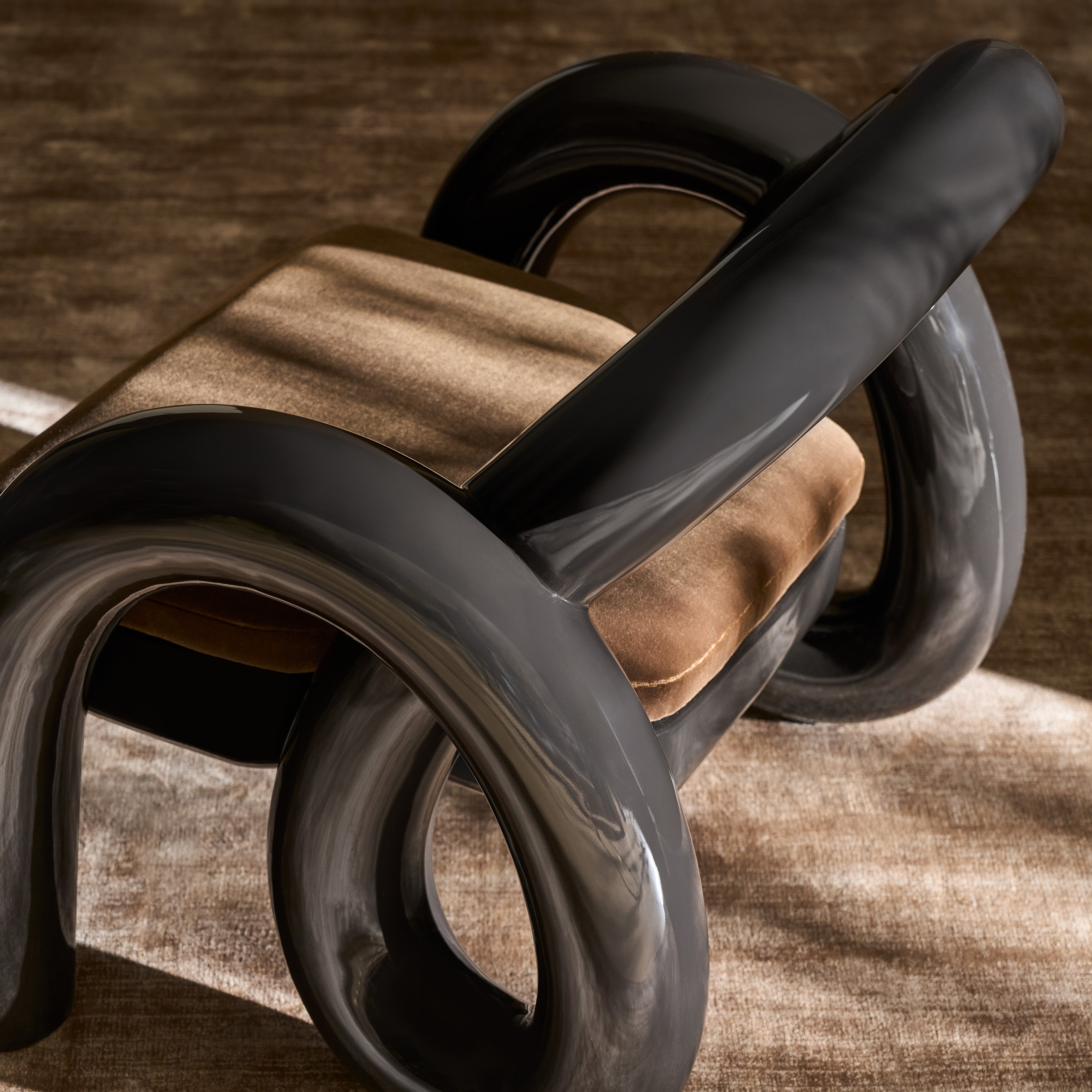detail of Gelee Accent Chair-Chocolate