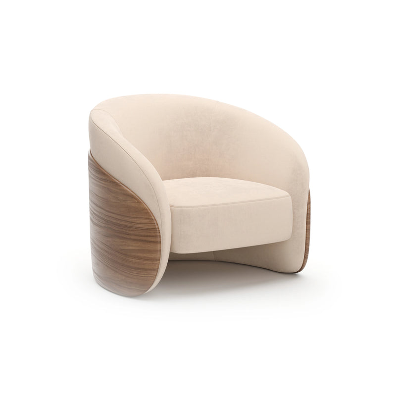 Fleur Wood Back Lounge Chair