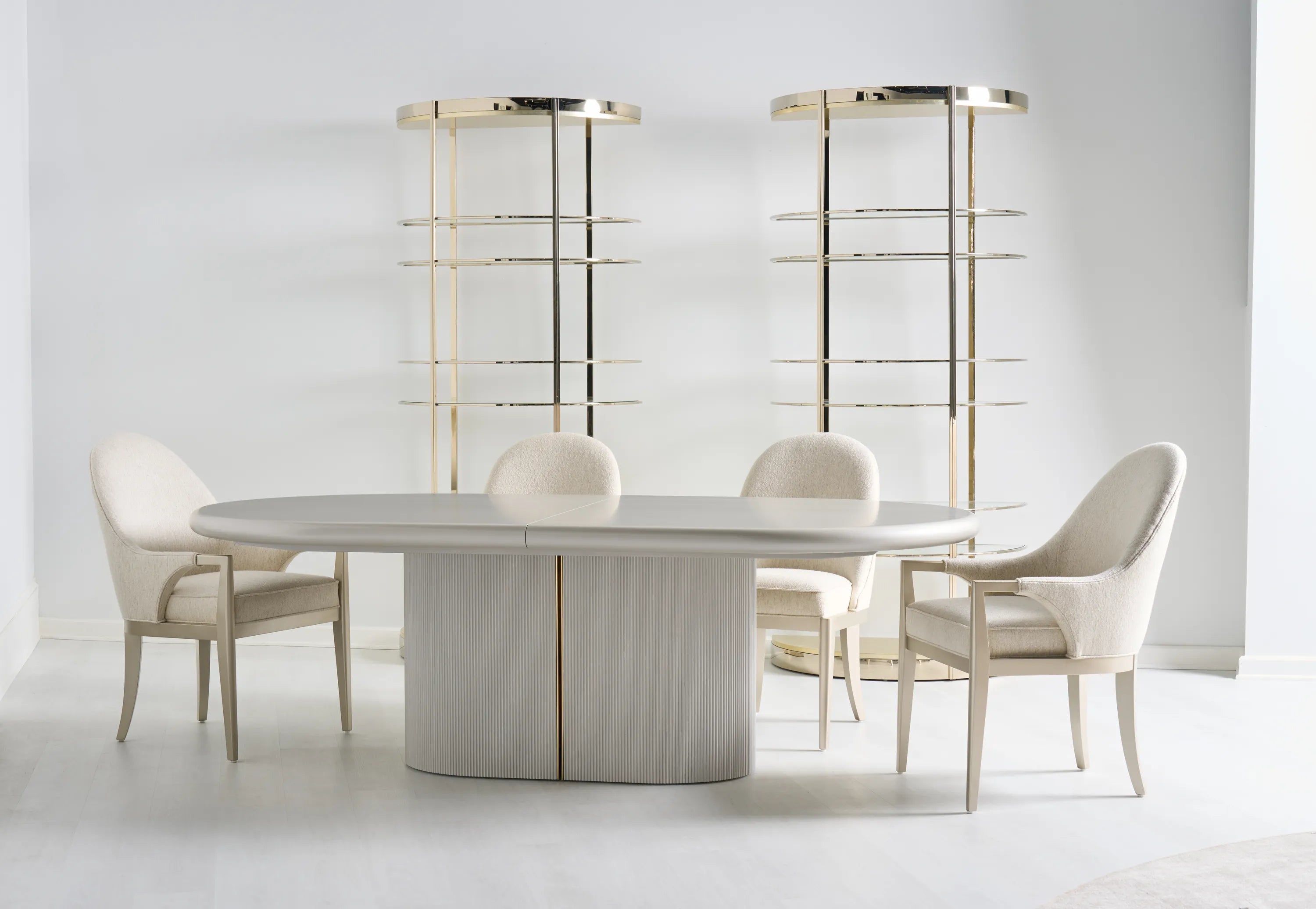 Love Dining Table - Matte Pearl in room - angle 1