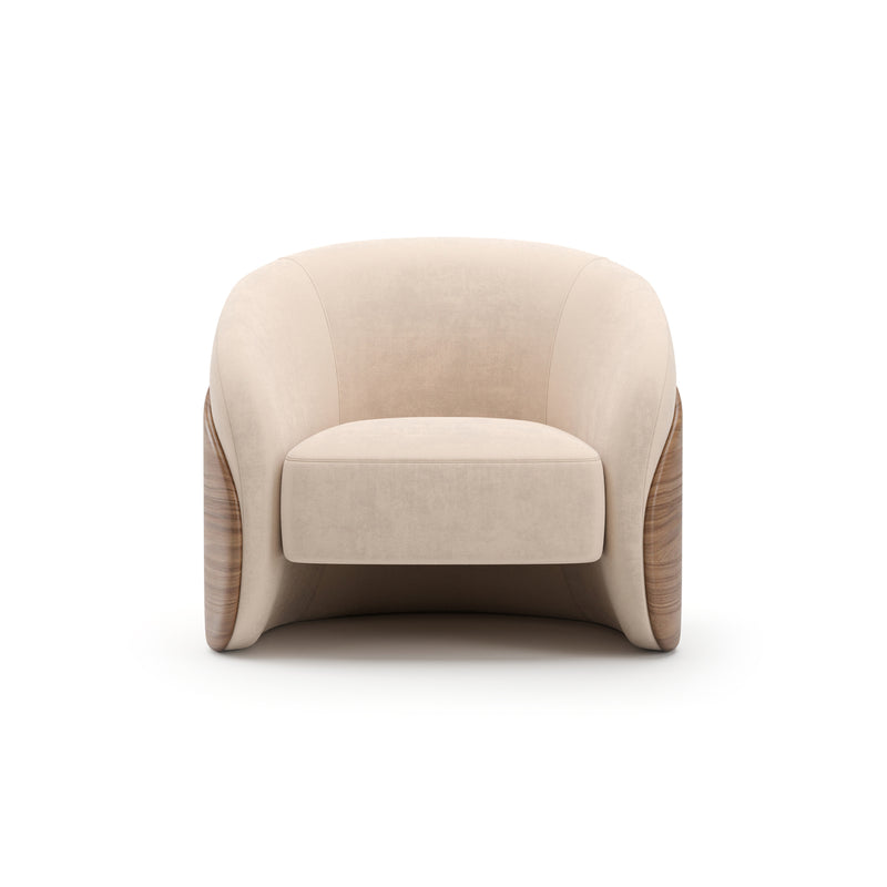 Fleur Wood Back Lounge Chair