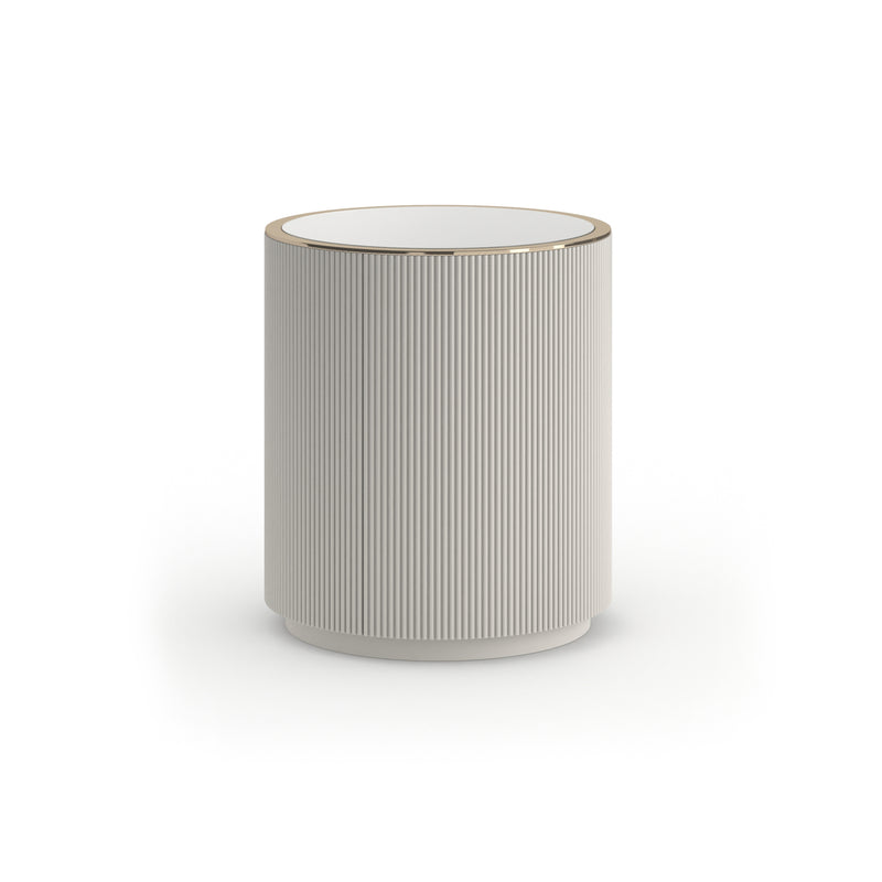 Love Round End Table - Matte Pearl