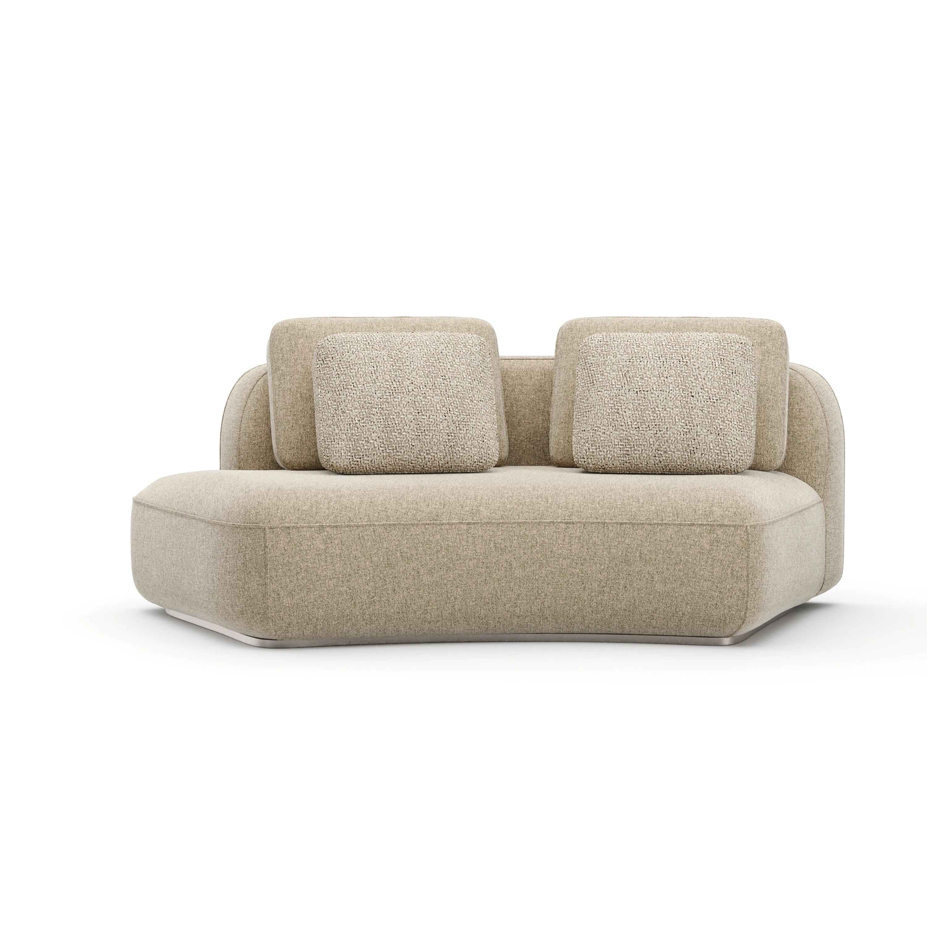 Sasso Laf Curved Armless Loveseat - Oatm - primary image