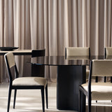 Viola Dining Table Smoked Glass in room - angle 3.0