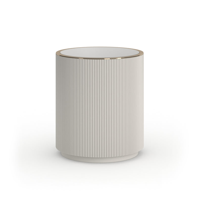 Love Round End Table - Matte Pearl