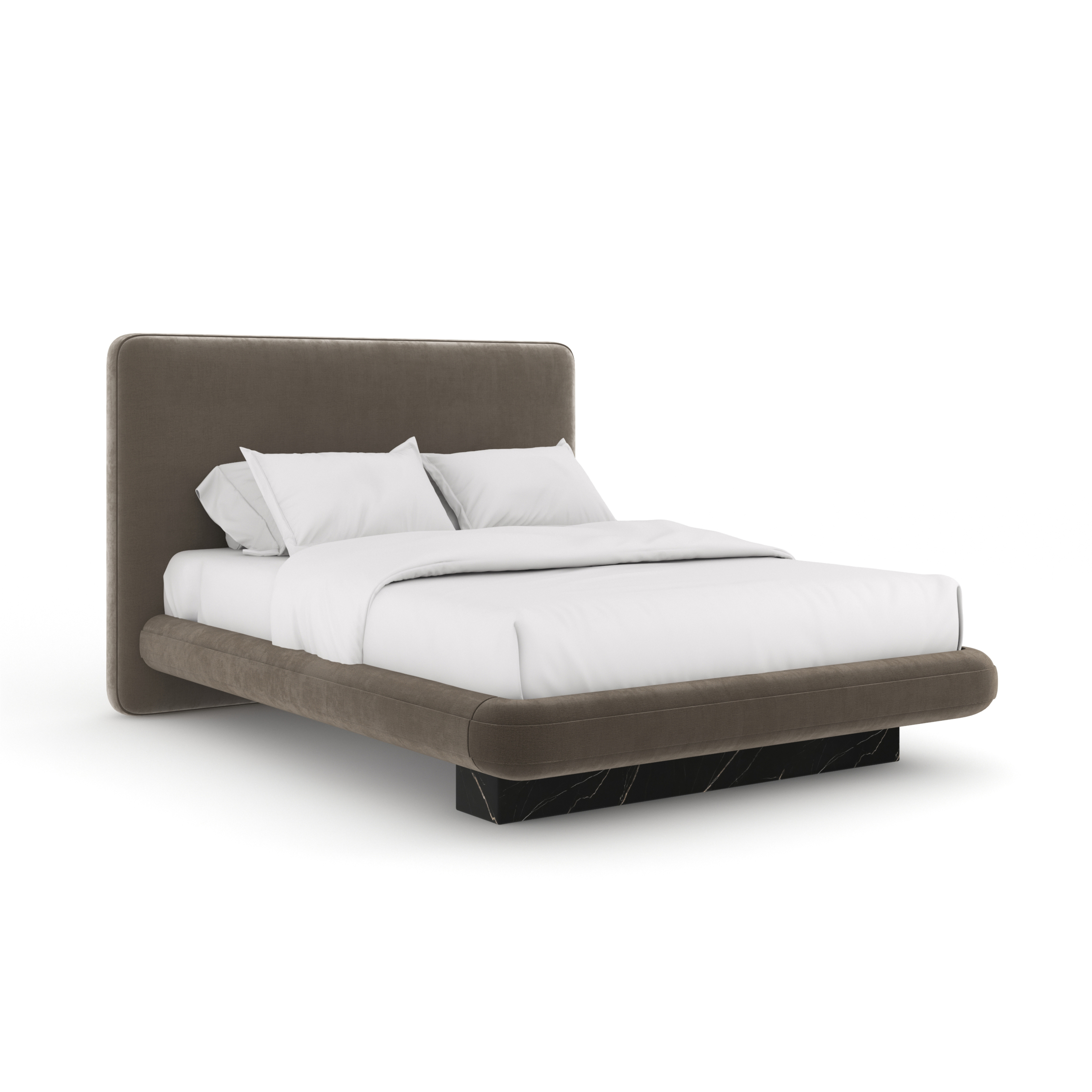 Overlap Uph Qn Bed Dark Taupe