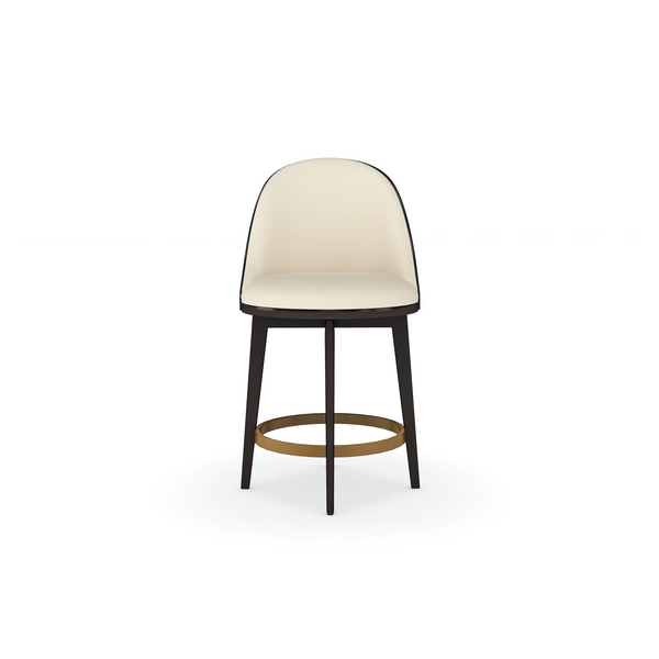 Another Round Counter Stool in Vegan Leather | Caracole