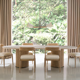 room with Rhythm Oval Stone Top Dining Tbl