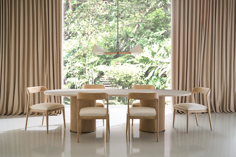 Rhythm  Oval Stone Top Dining Tbl