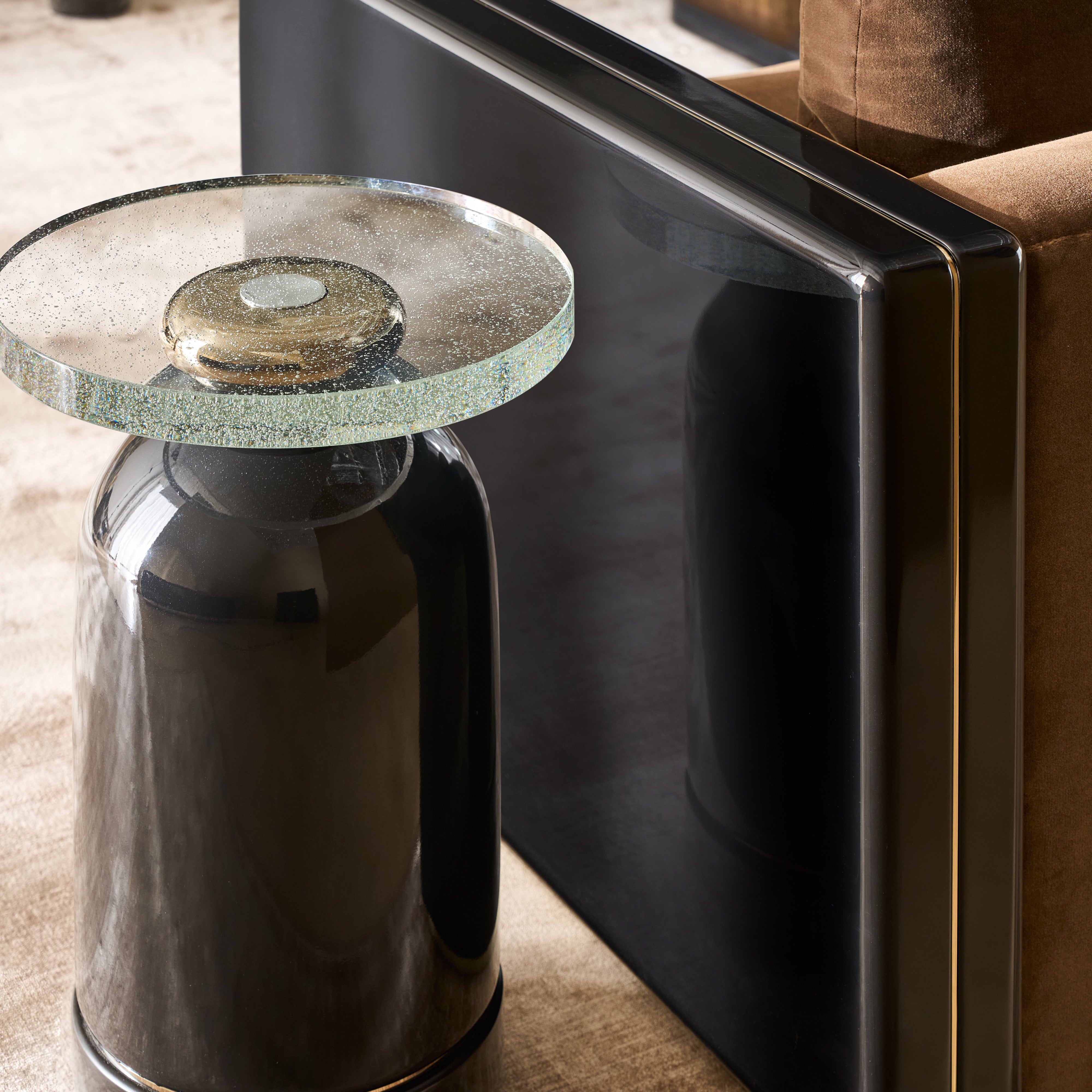 detail of Gelee Accent Table - Chocolate