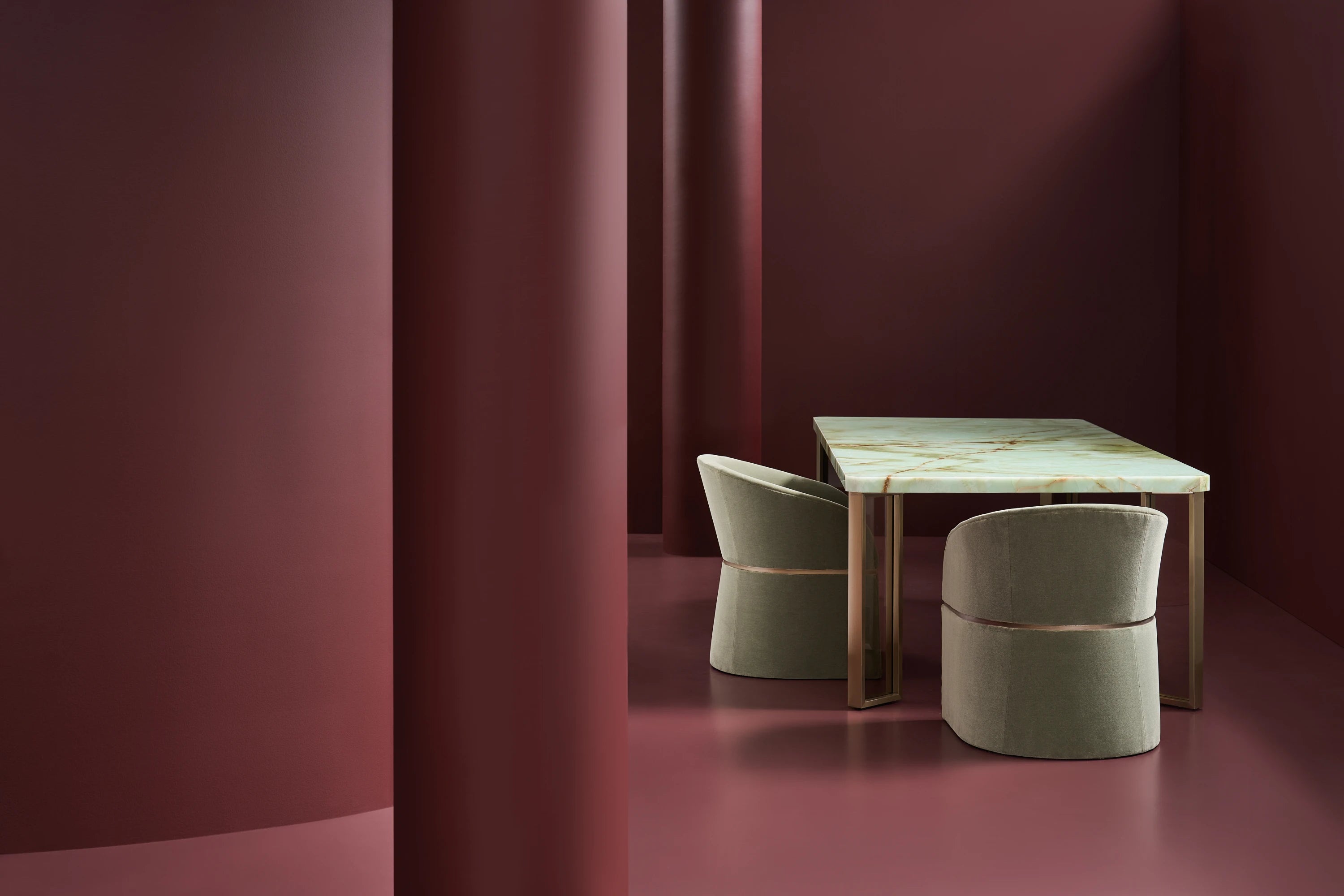 The Naturalist Dining Table Top in room - angle 3.0