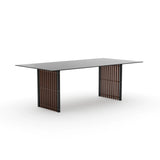 *Pinstripe Dark Slatted Dining Table - main image
