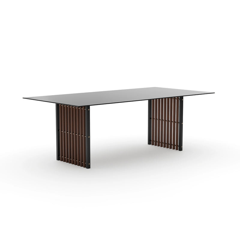 Pinstripe Dark Slatted Dining Table