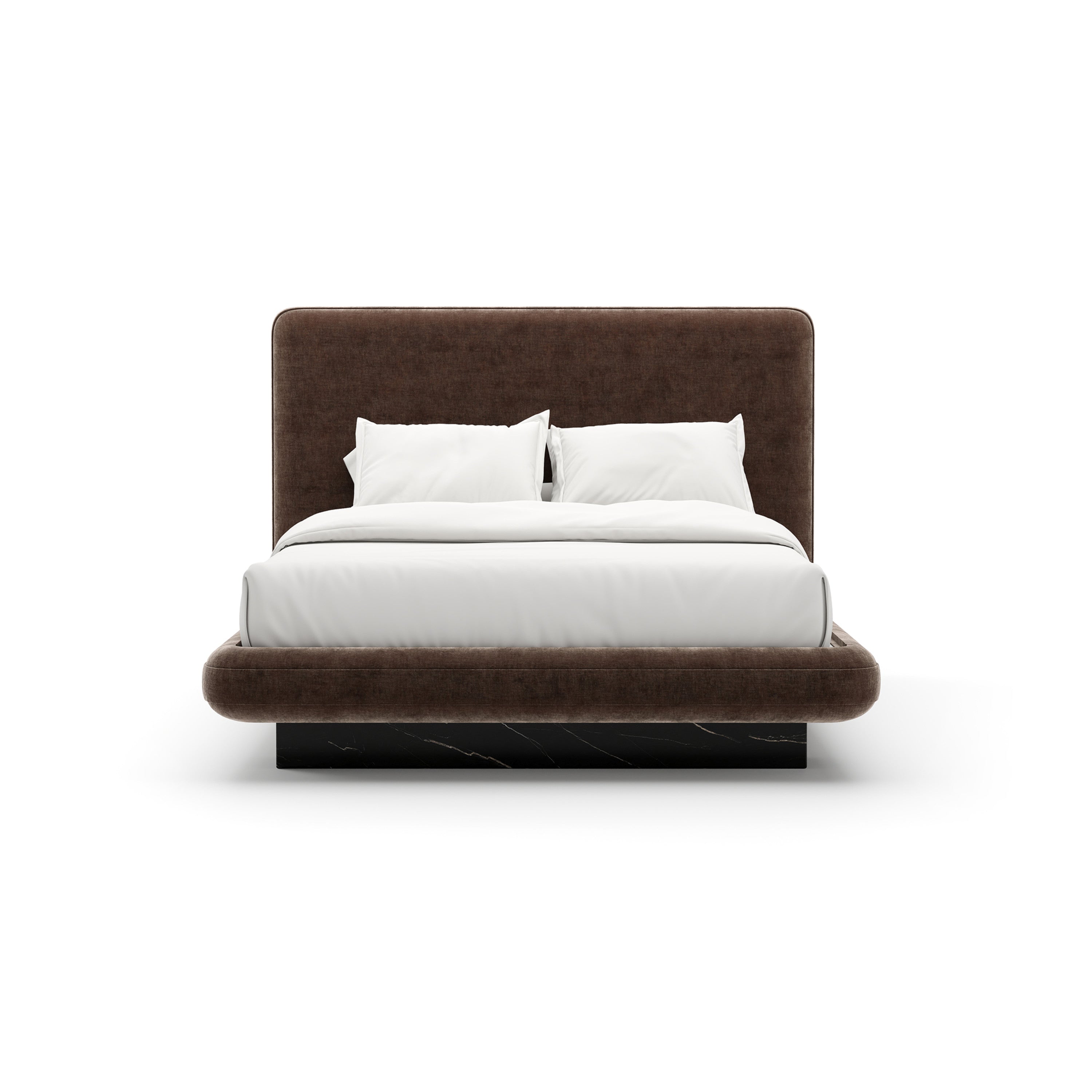 *Overlap Uph Qn Bed Dark Taupe - main image