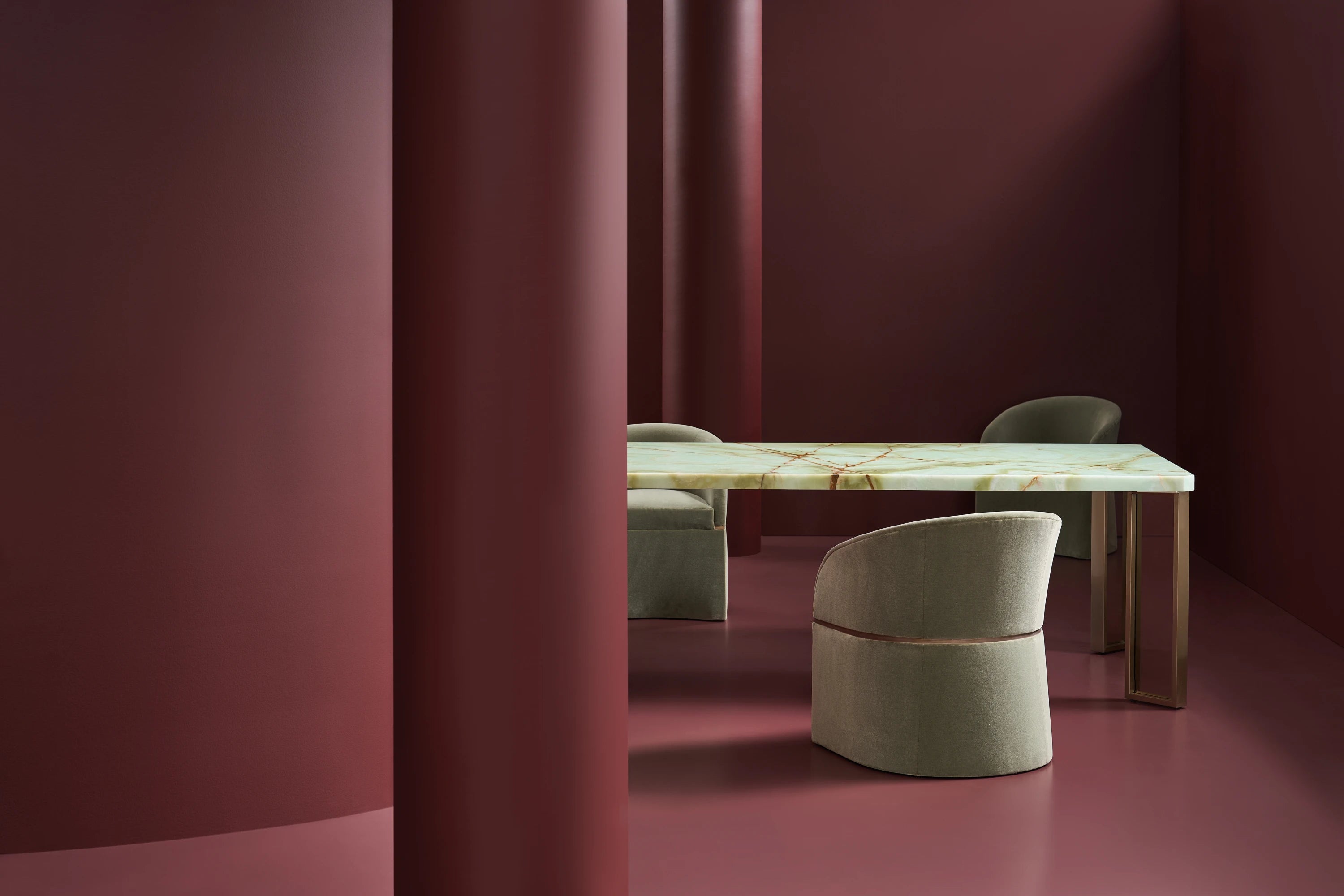 The Naturalist Dining Table Top in room - angle 4.0