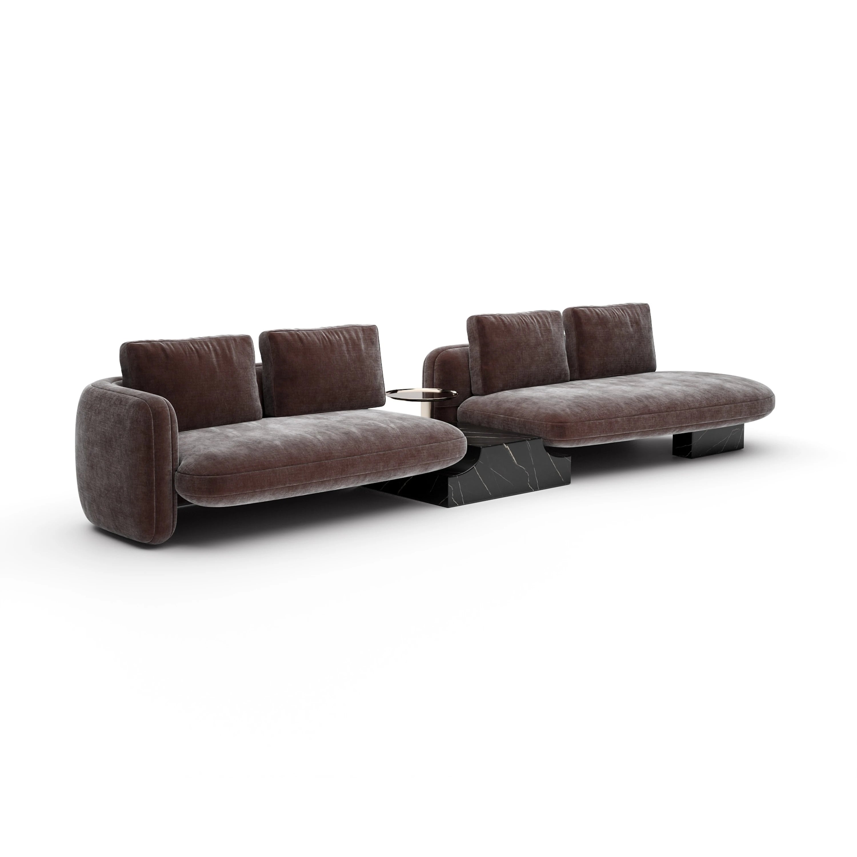 Overlap Right Bumper Sectional Dk Taupe - main image